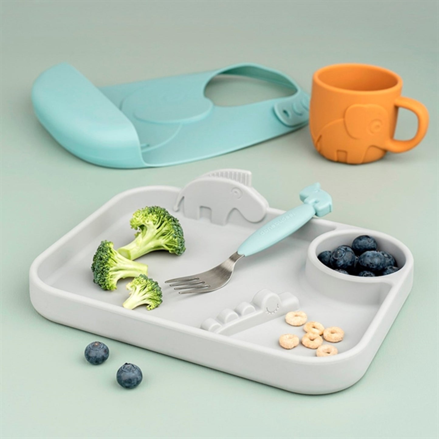 Done by Deer Peekaboo Plate Grey