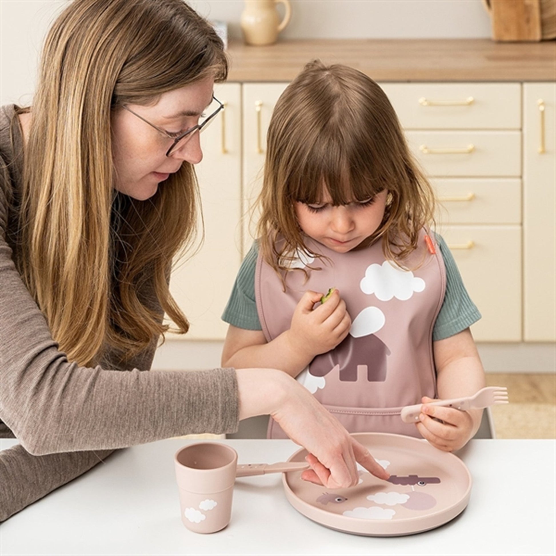 Done by Deer Foodie Plate Happy Clouds Powder