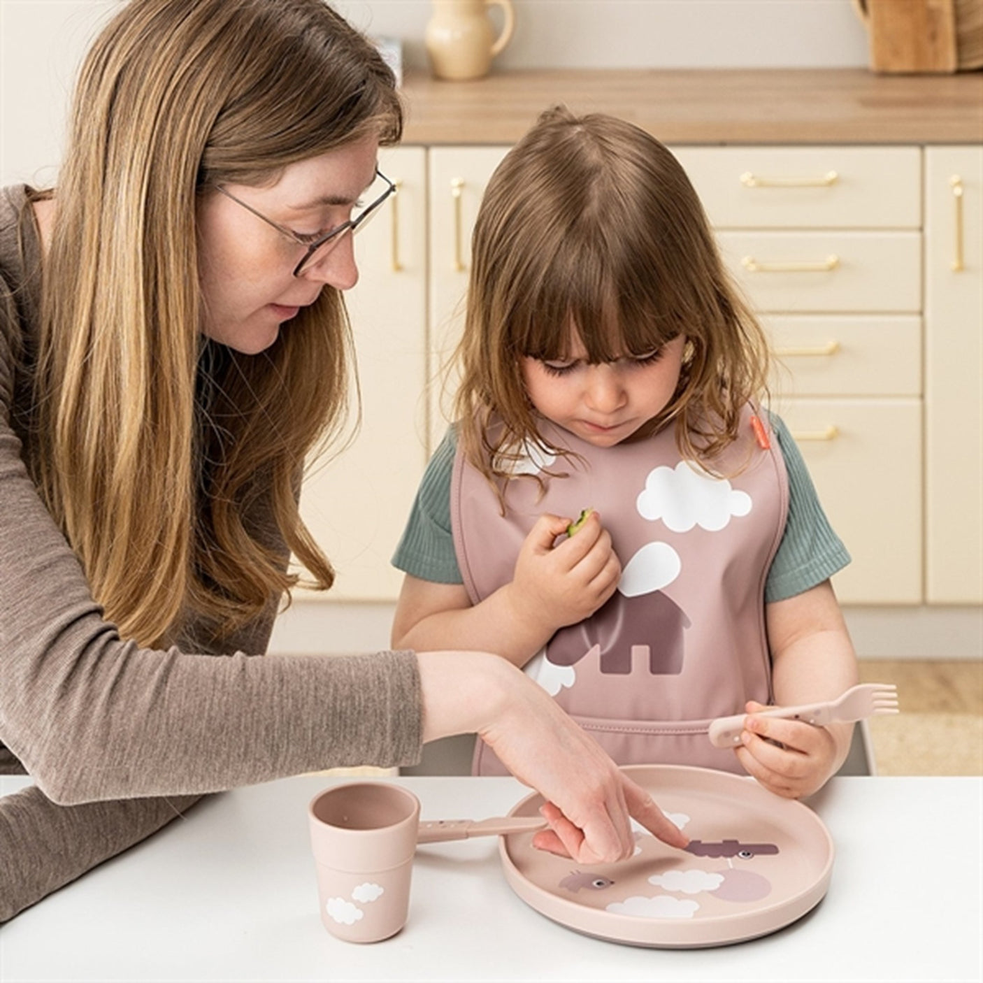 Done by Deer Foodie Plate Happy Clouds Powder