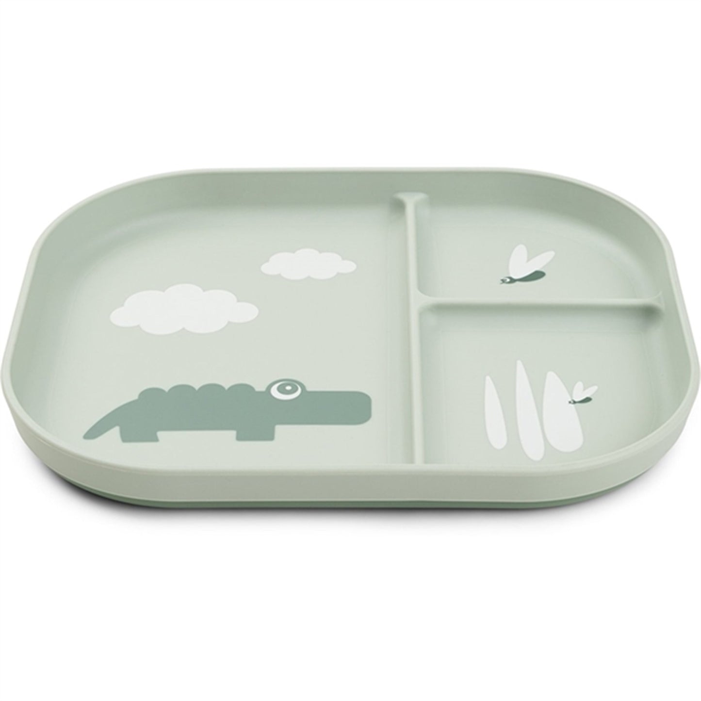 Done by Deer Foodie Divided Plate Croco Green