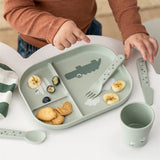Done by Deer Foodie Divided Plate Croco Green