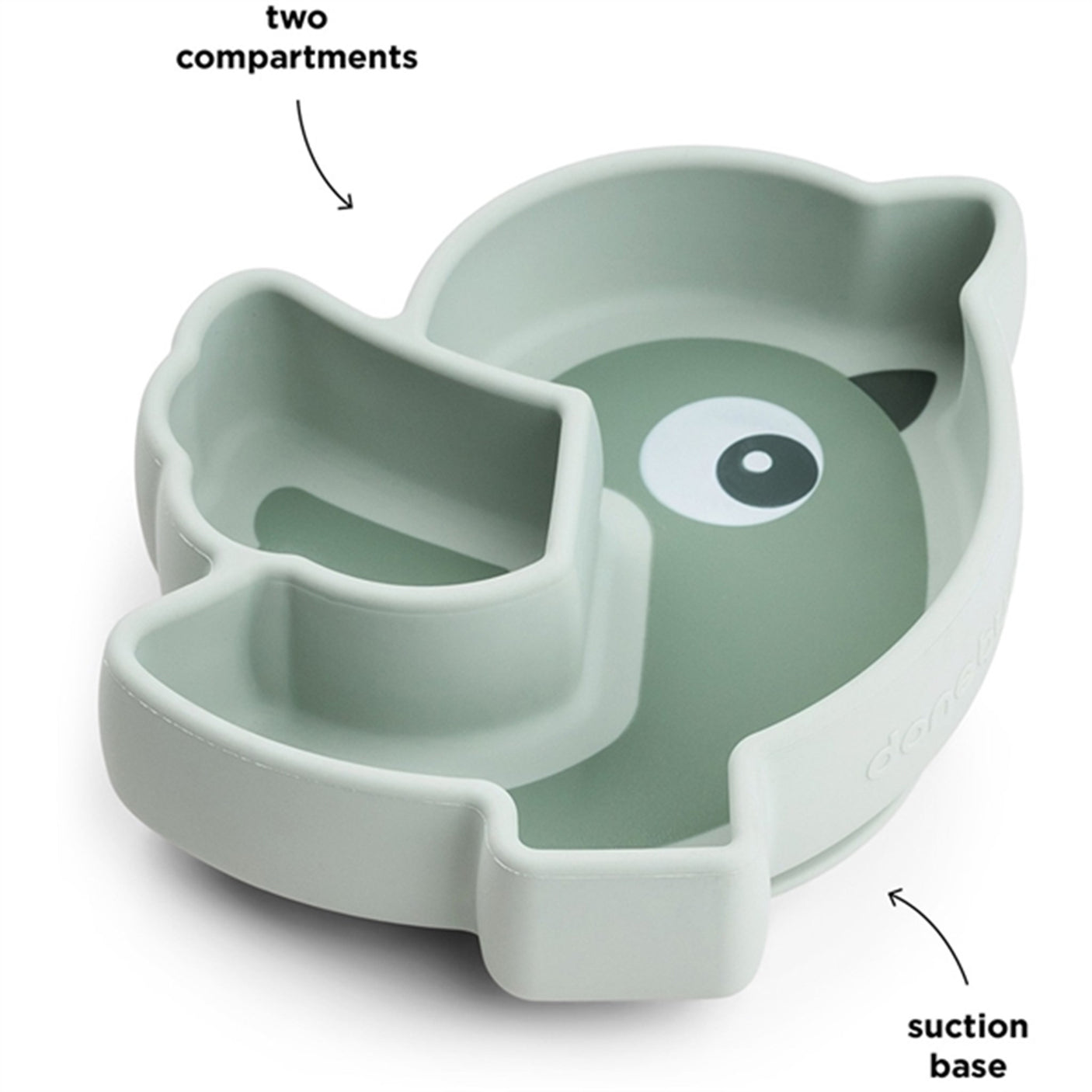 Done by Deer Silicone Stick&Stay Snack Plate Birdee Green