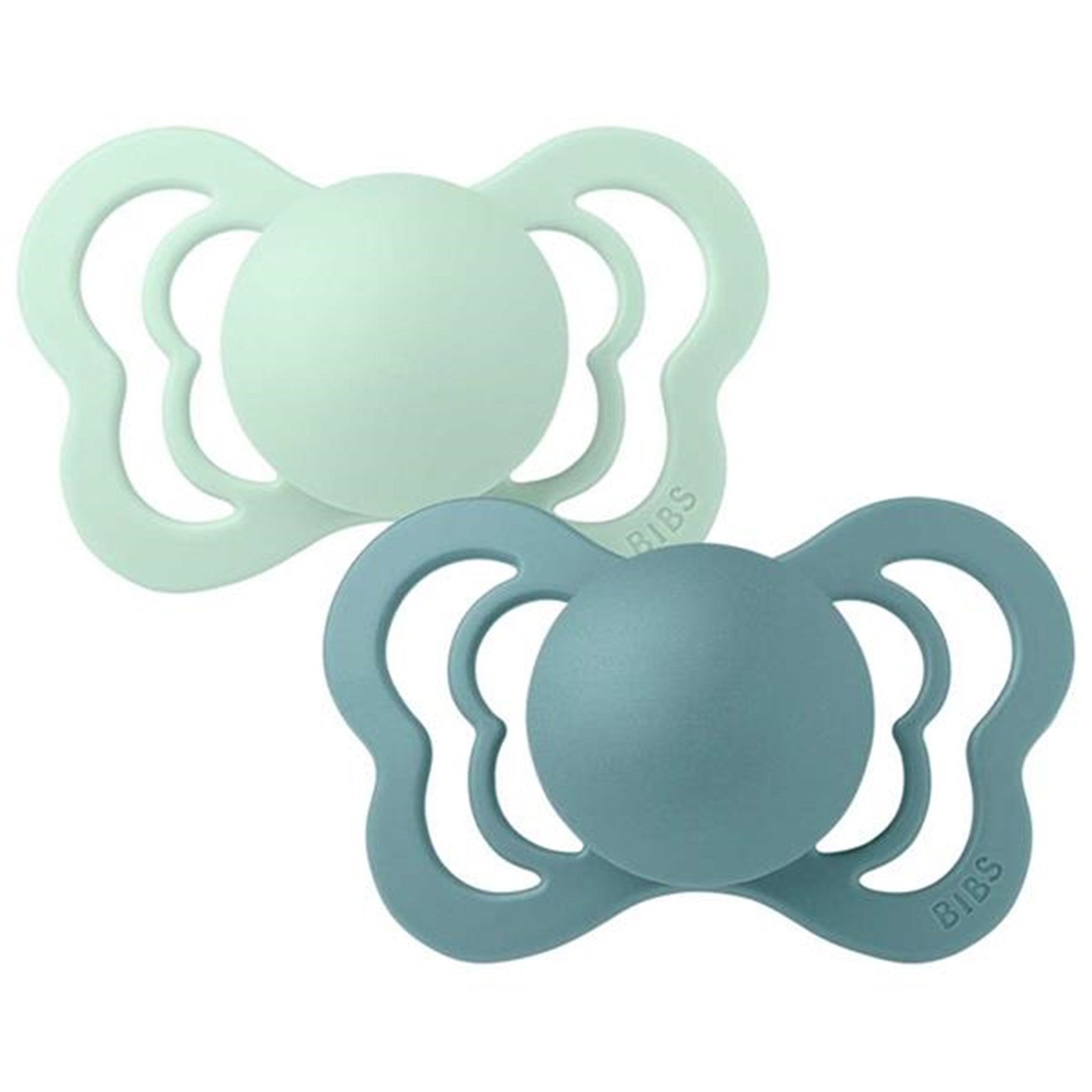 Bibs Supreme Silicone Pacifier 2-pack Symmetrical Nordic Mint/Forest Lake