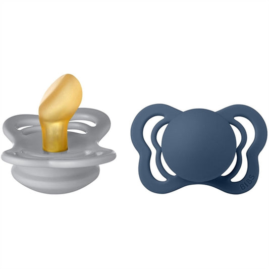 Bibs Couture Latex Pacifier 2-pack Cloud/Steel Blue