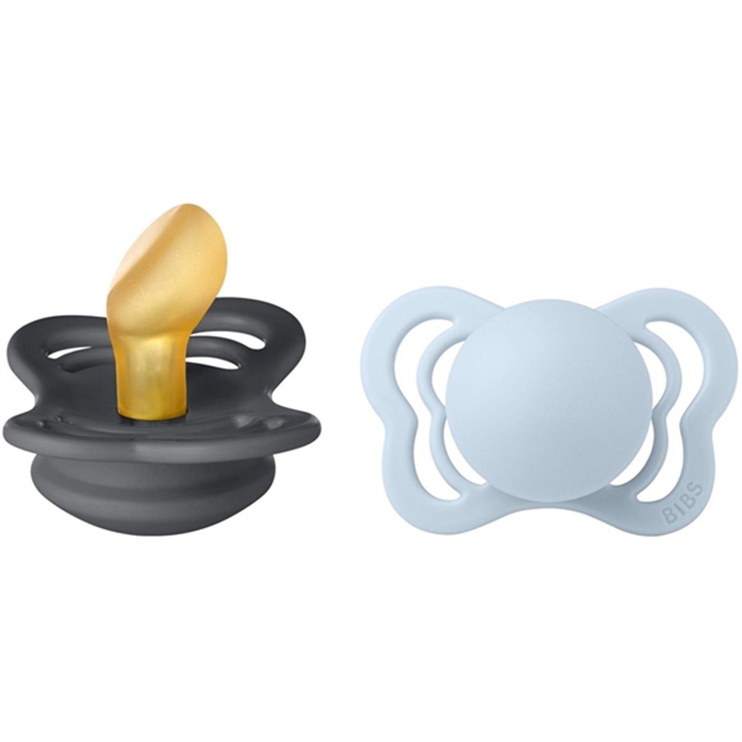 Bibs Couture Latex Pacifier 2-pack Iron/Baby Blue