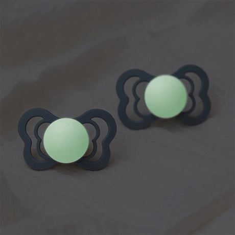 Bibs Couture Silicone Pacifiers Glow 2-pak Anatomical Sage/Cloud