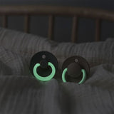 Bibs De Lux Silicone Pacifiers Glow 2-pak Round Blush/Vanilla