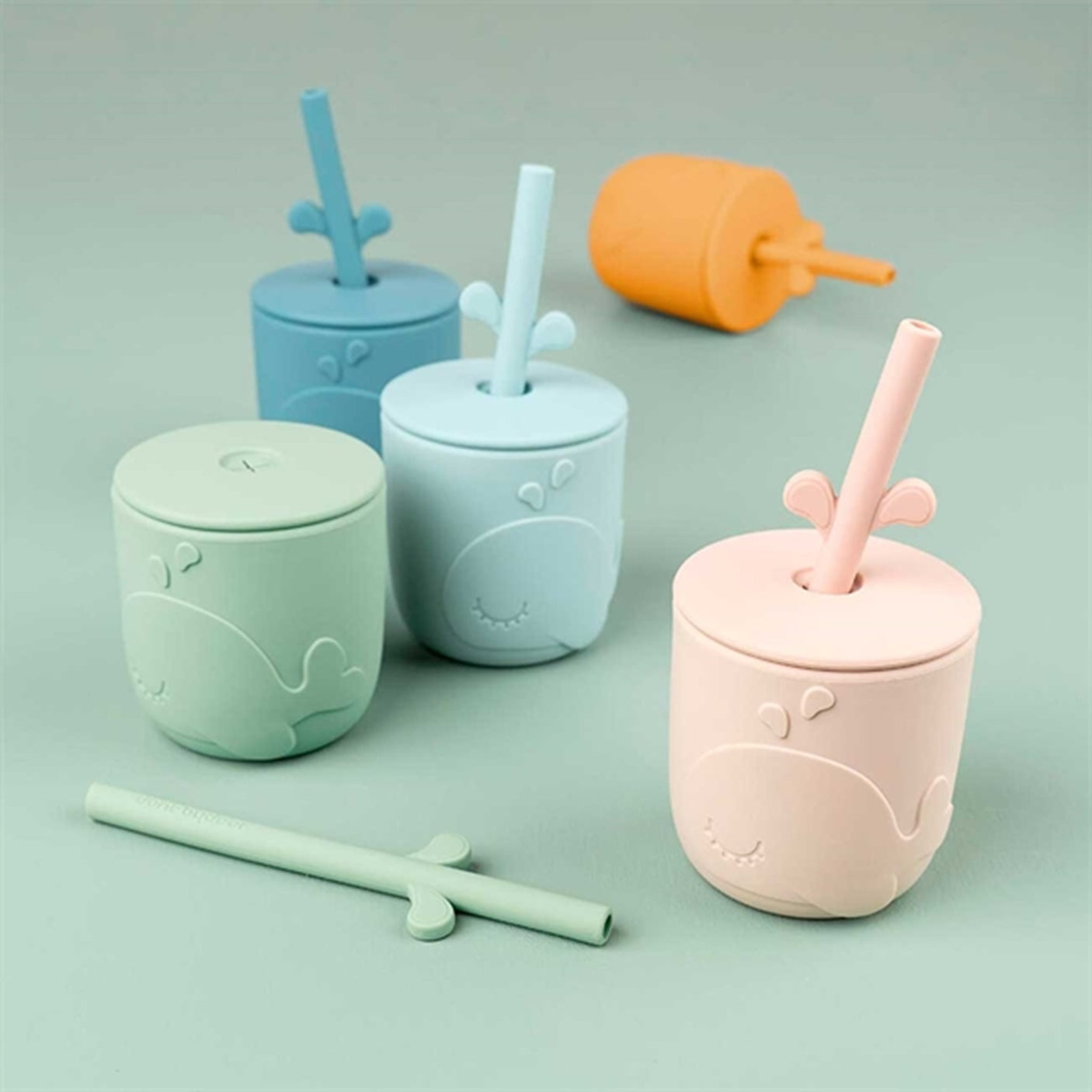 Done by Deer Peekaboo Straw Cup 2-pack Wally Powder