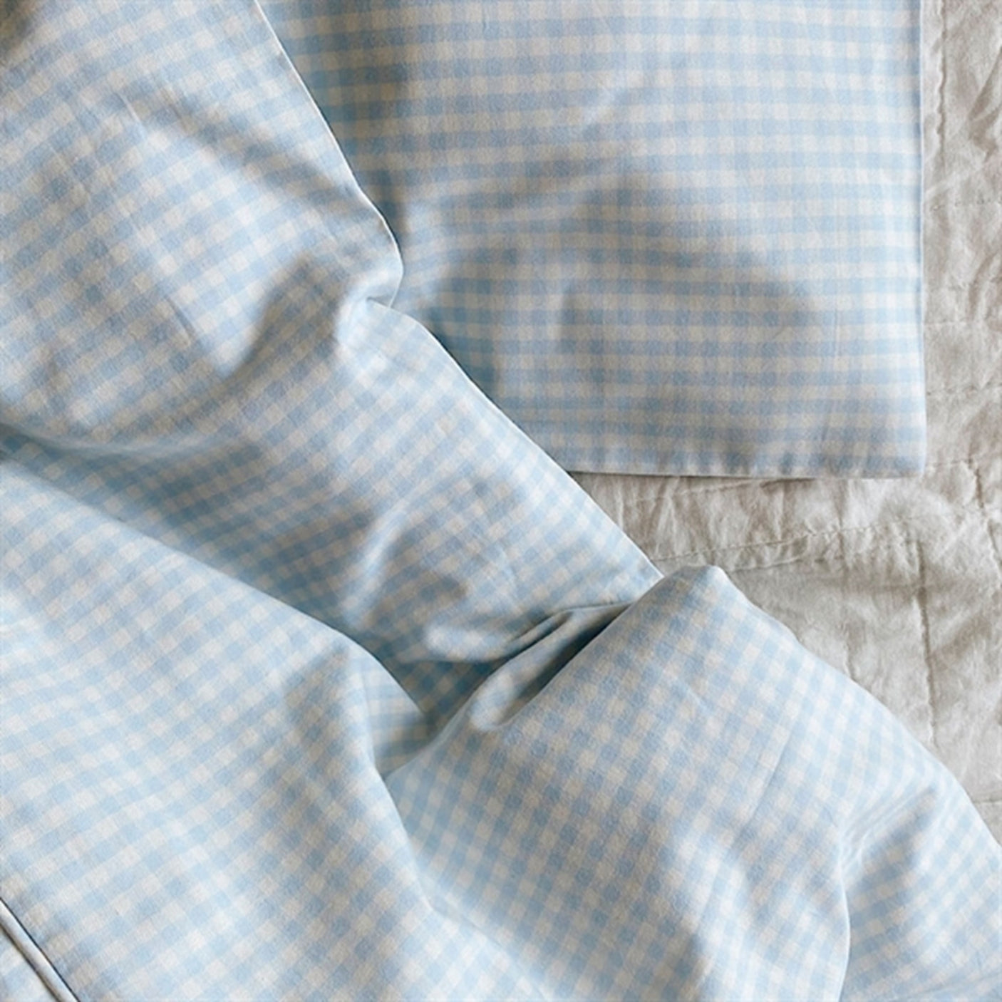 lalaby Blue Gingham Classic Bedding