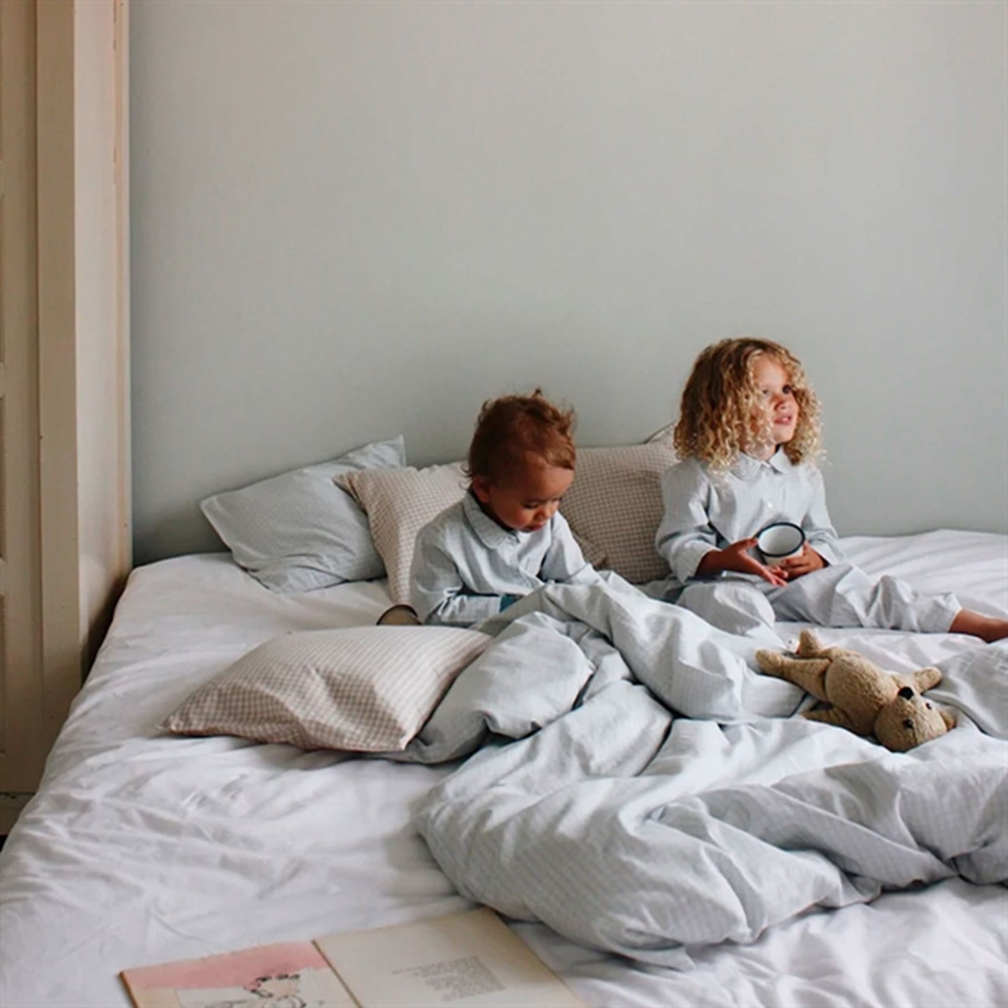 lalaby Blue Gingham Classic Bedding