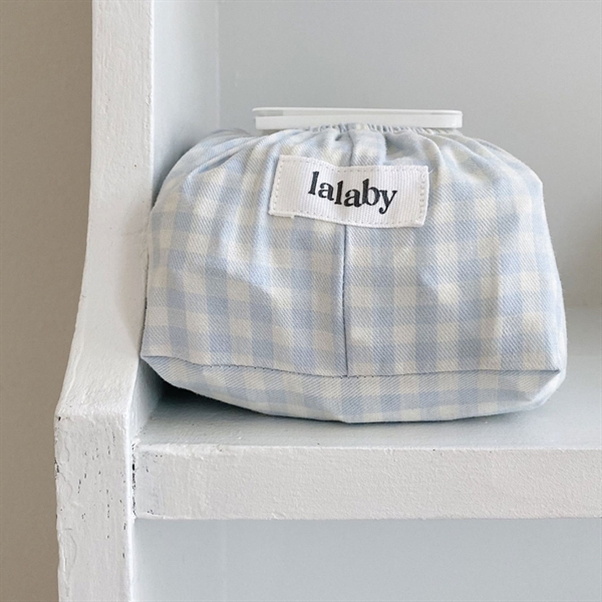 lalaby Blue gingham Wet Wipe Cover