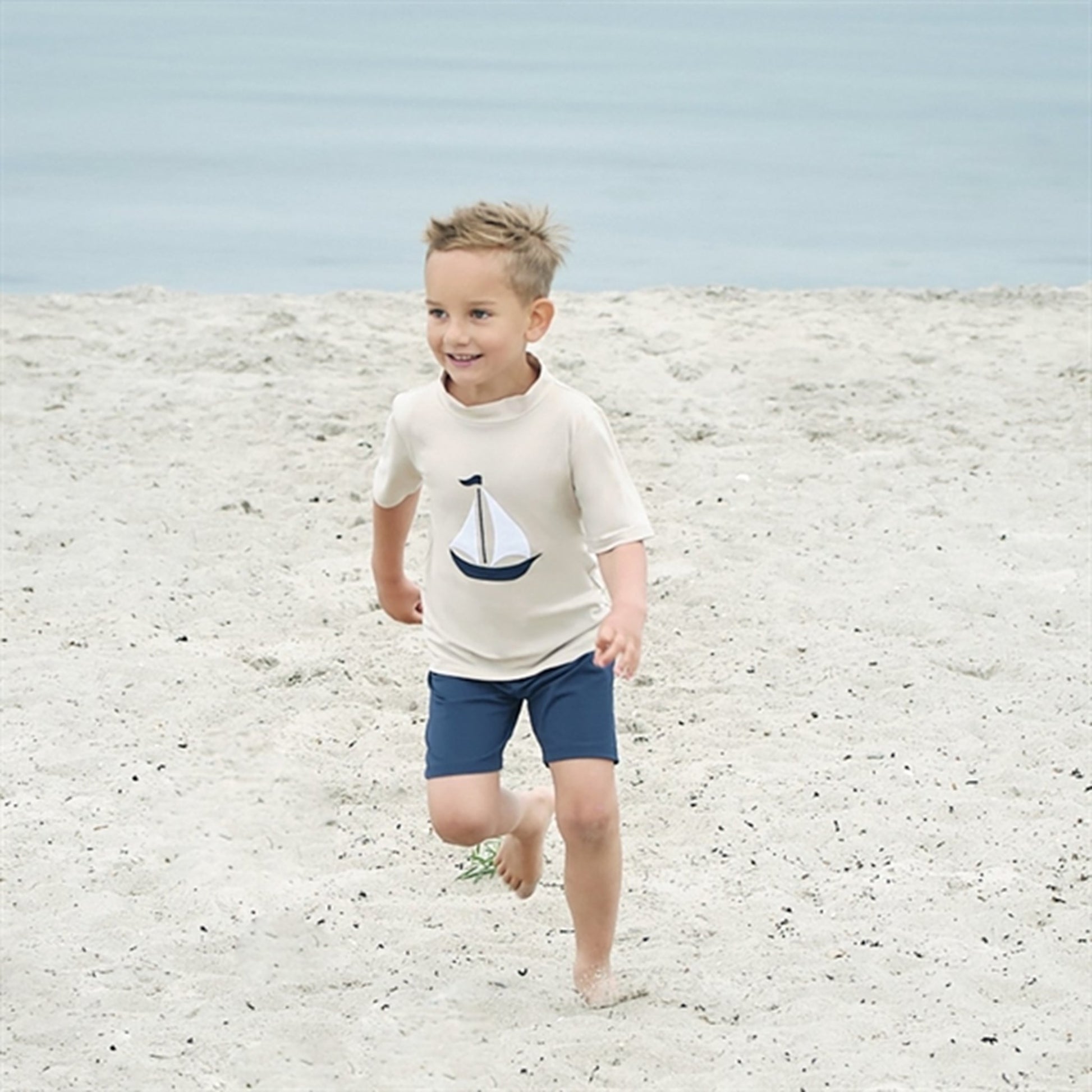 Petit Crabe Latte Ash Swim Shirt