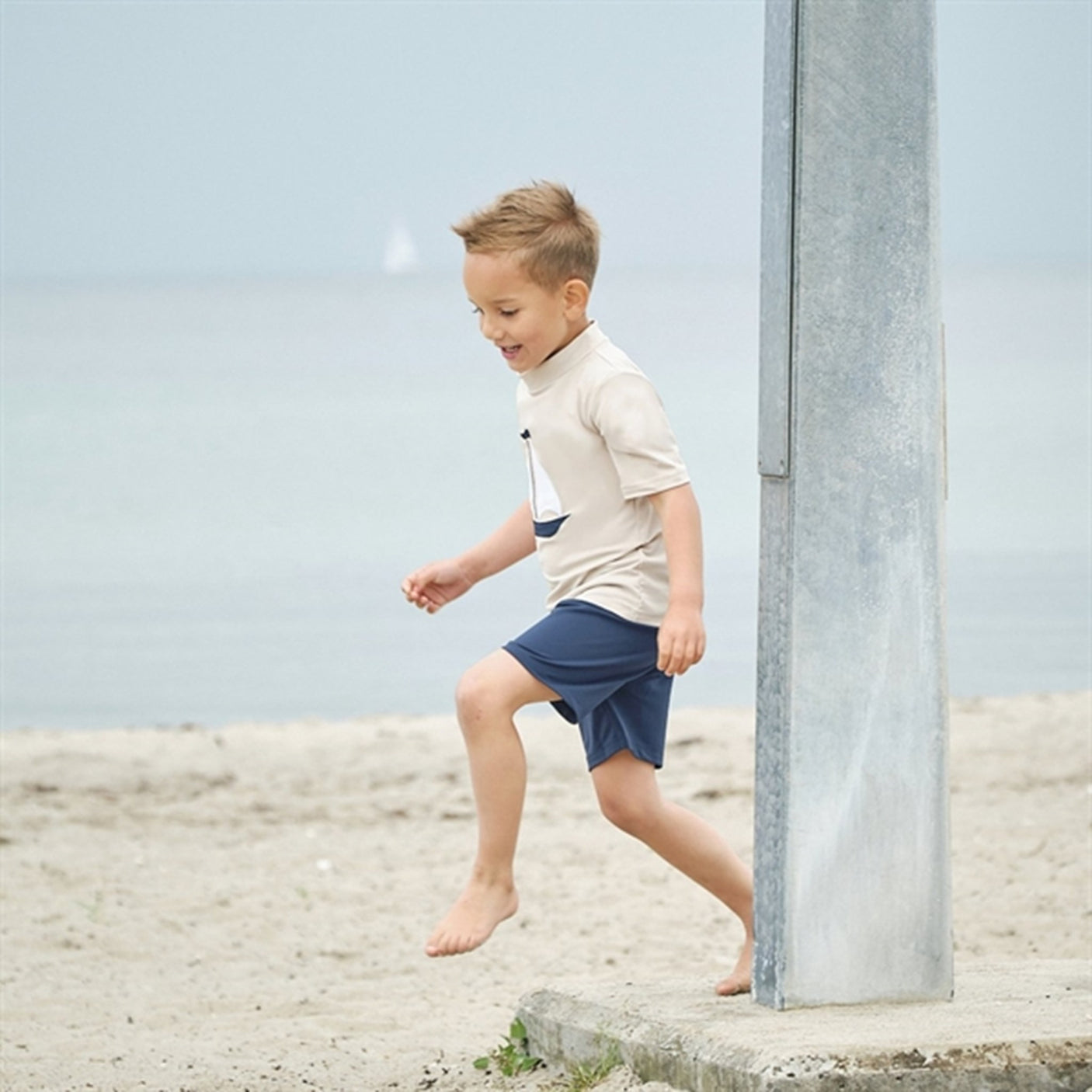 Petit Crabe Latte Ash Swim Shirt