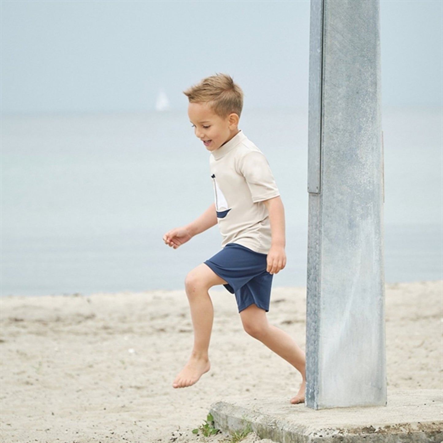 Petit Crabe Latte Ash Swim Shirt