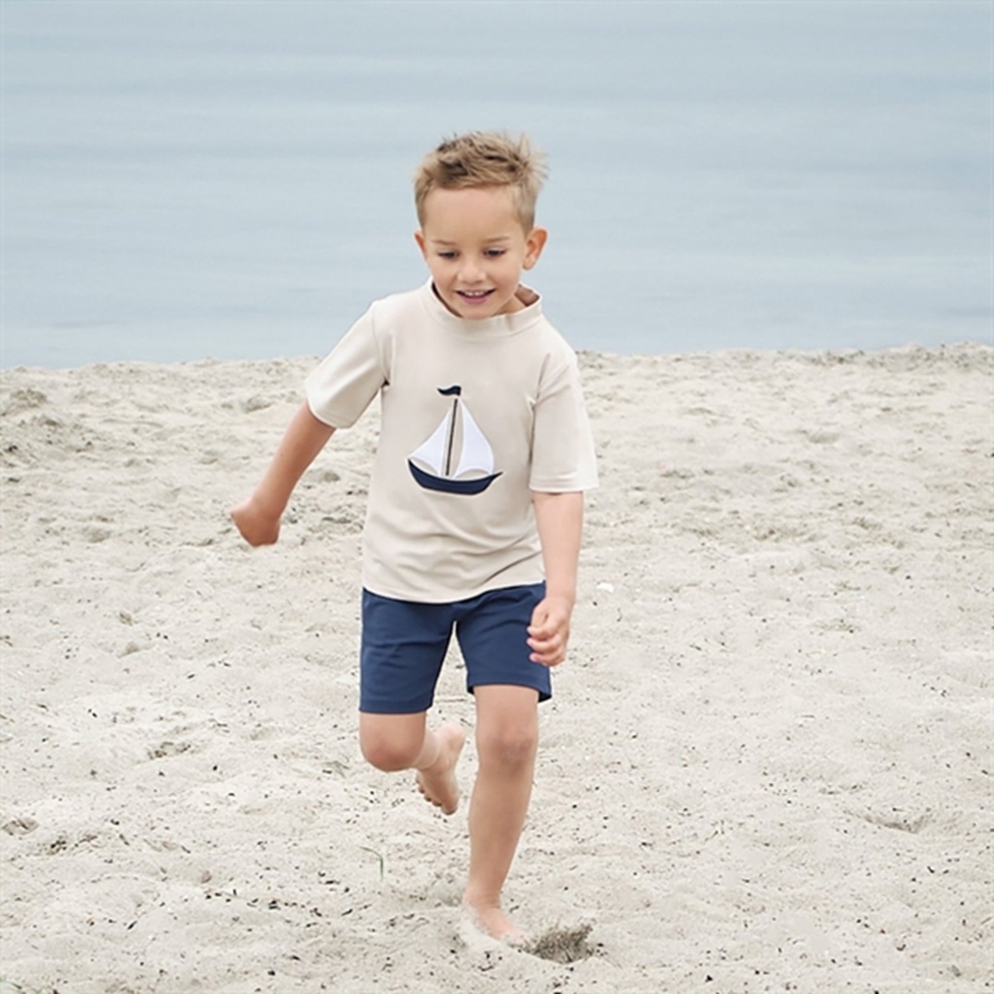 Petit Crabe Latte Ash Swim Shirt