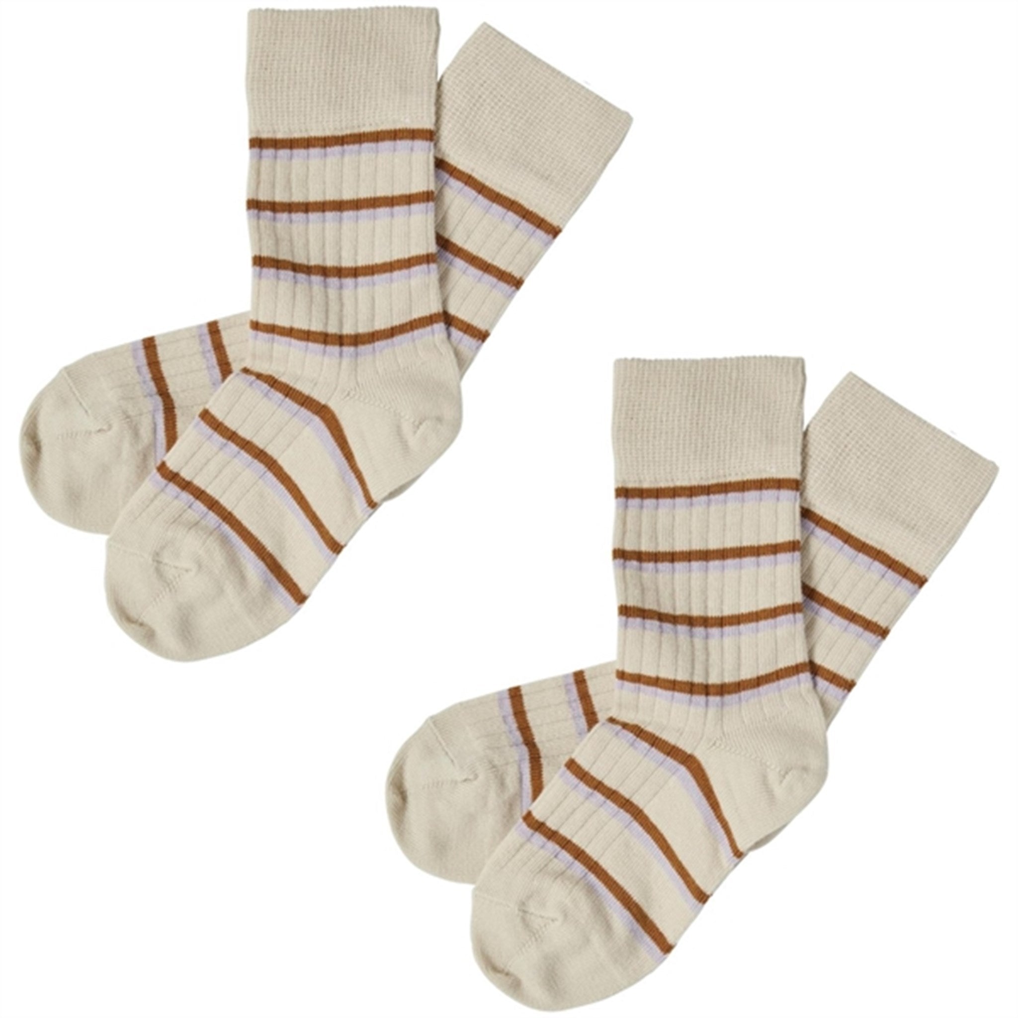 FUB Heather/Rust 2-pack Thin Striped Socks