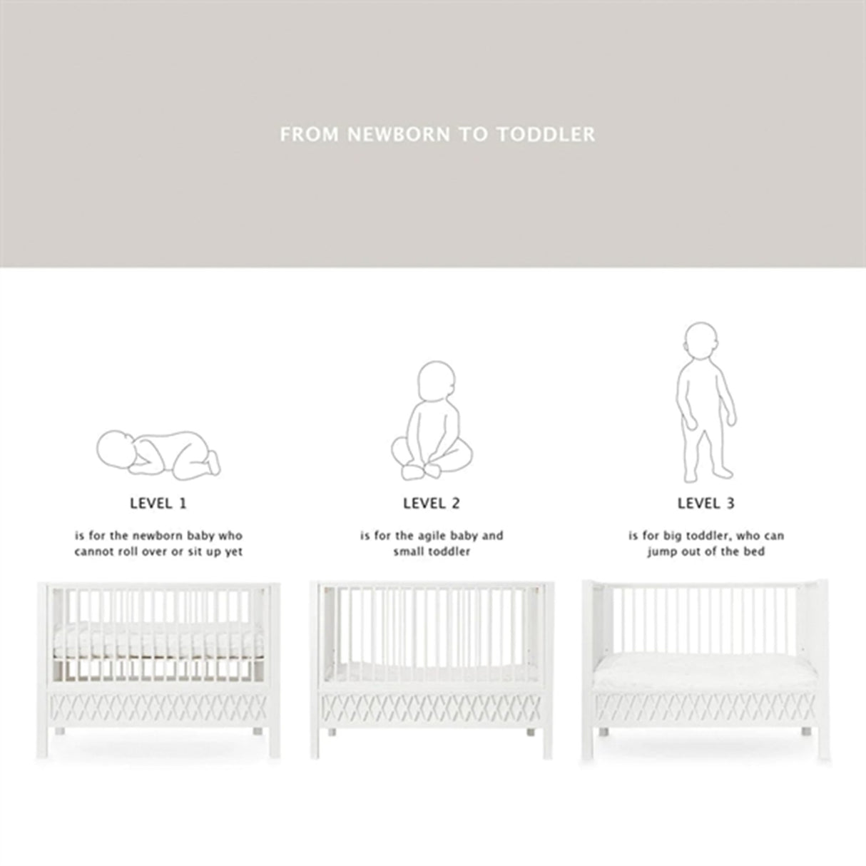 Cam Cam Copenhagen Harlequin Baby Bed White 3