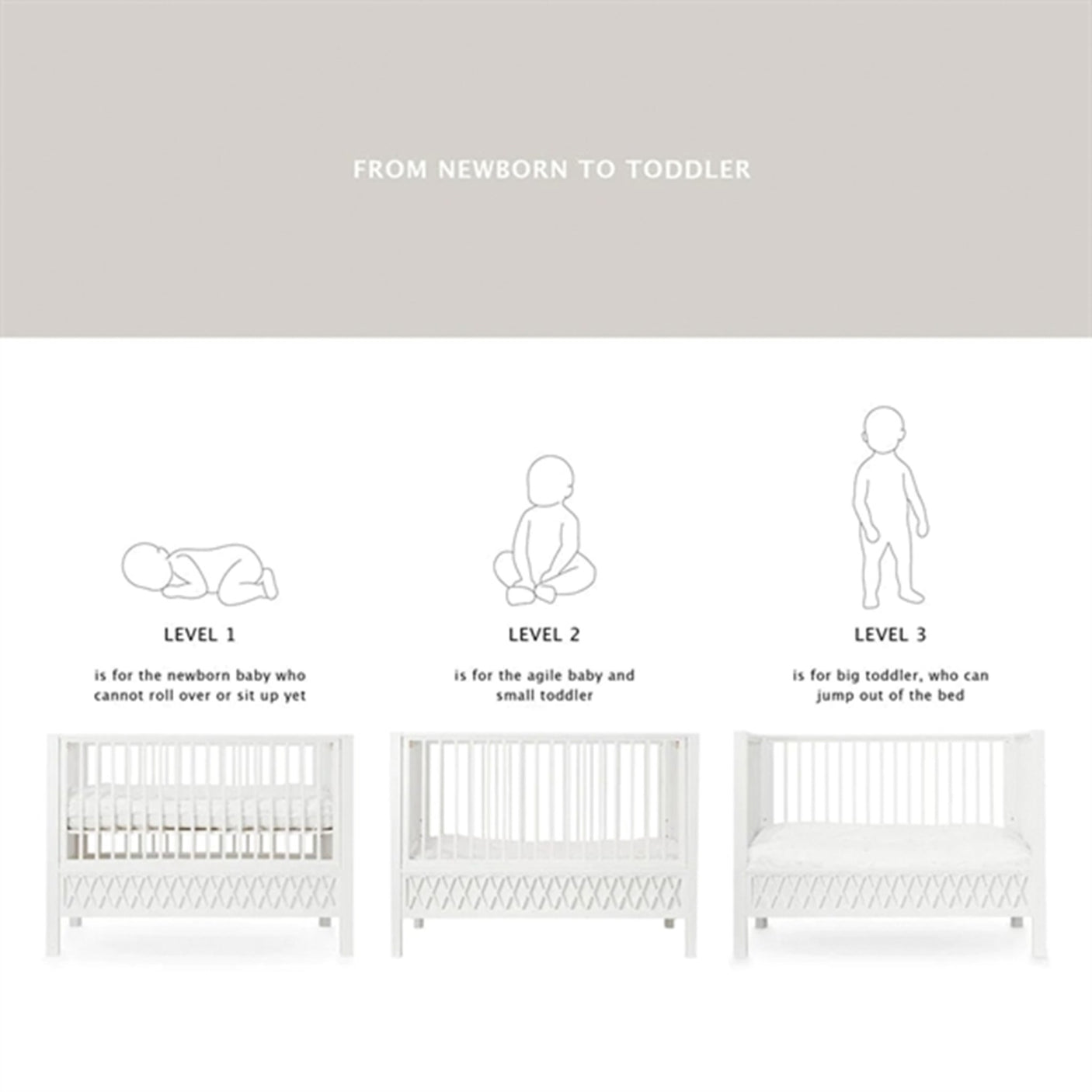 Cam Cam Copenhagen Harlequin Baby Bed White 3