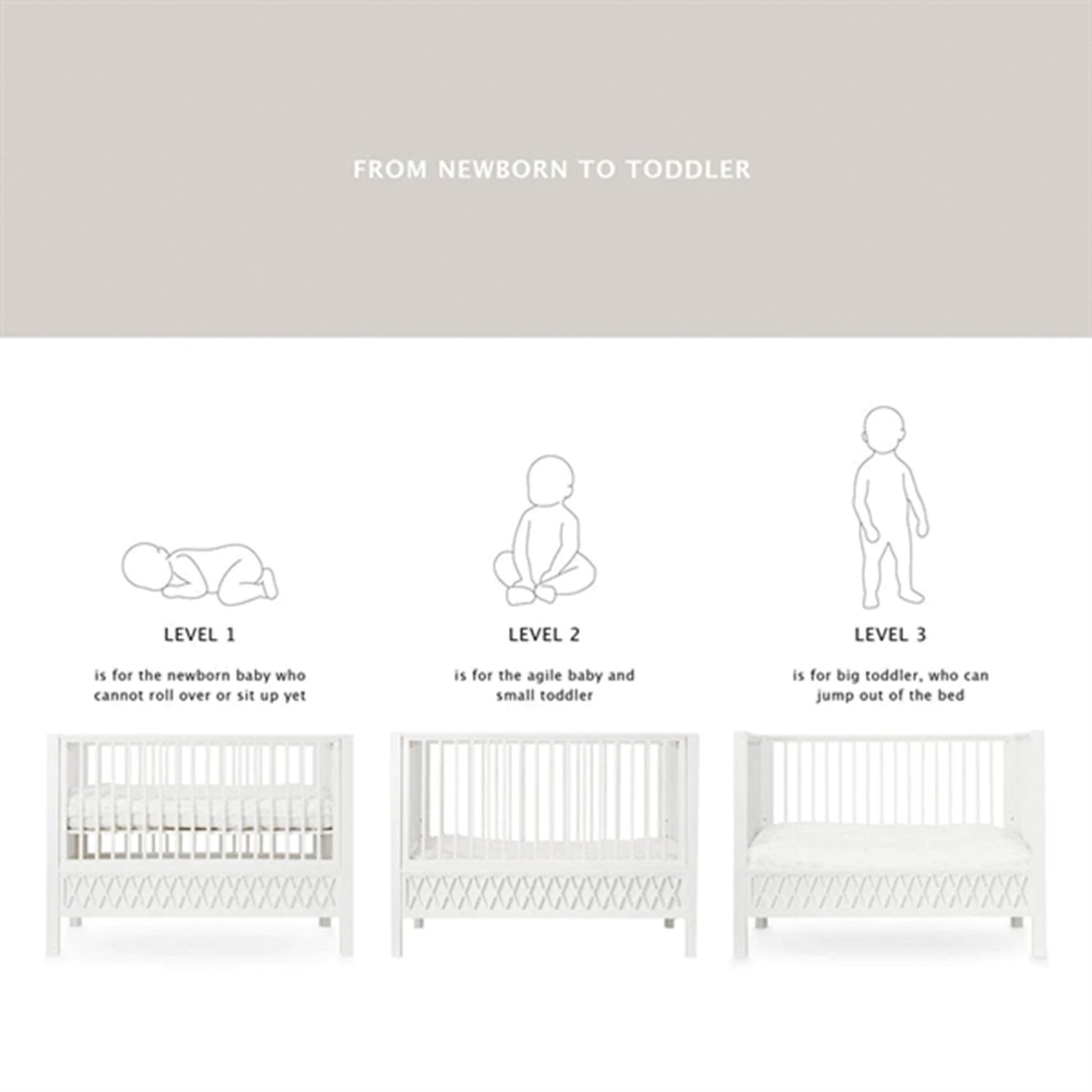 Cam Cam Copenhagen Harlequin Baby Bed White 3