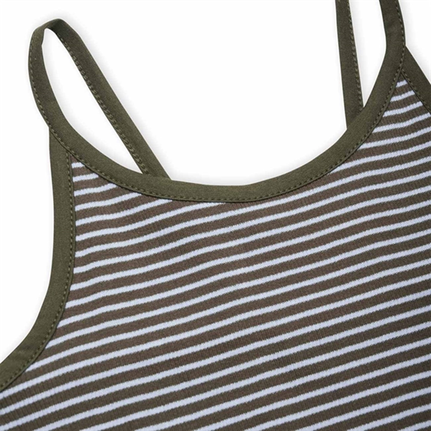 Mads Nørgaard 2x2 Bomuld Stripe Trilina Top Forest Night/Delta Robbina