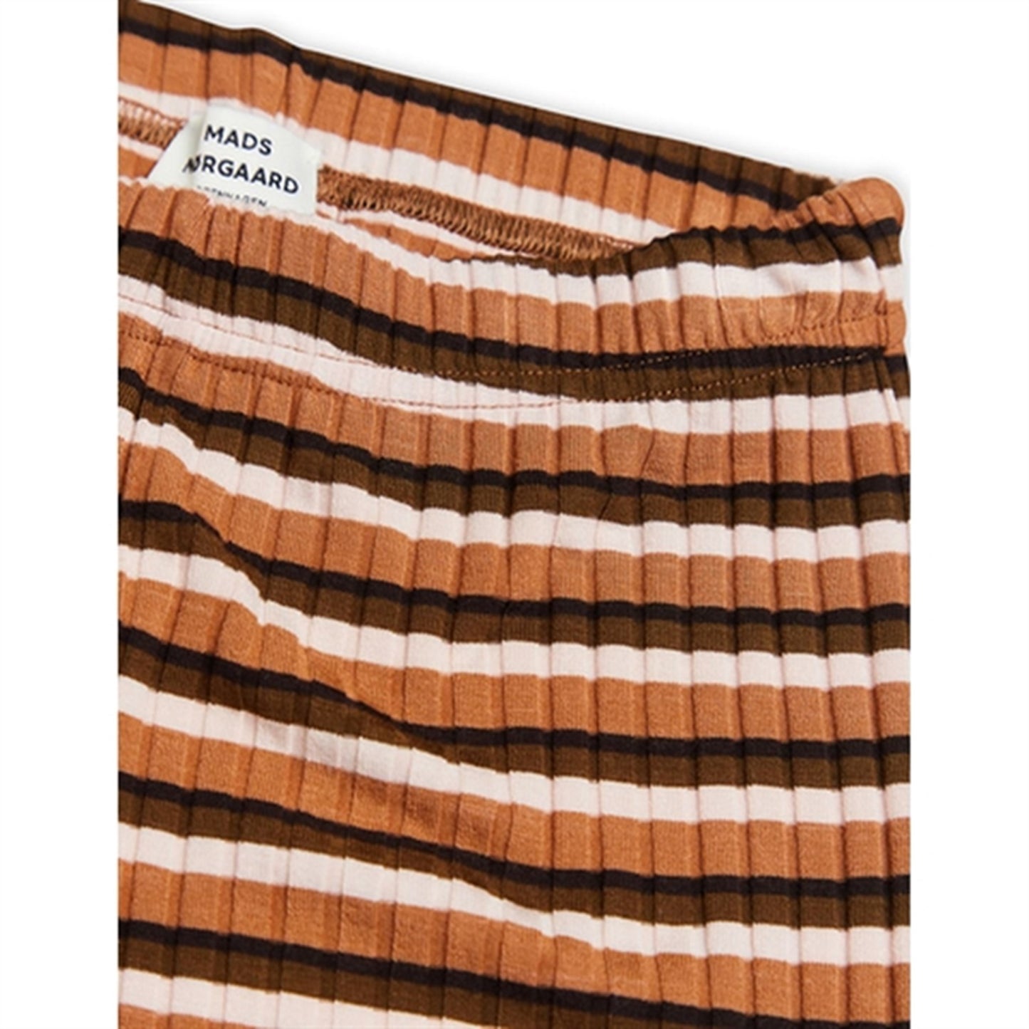 Mads Nørgaard Stripe Lala Leggings Stripe Pecan Brown