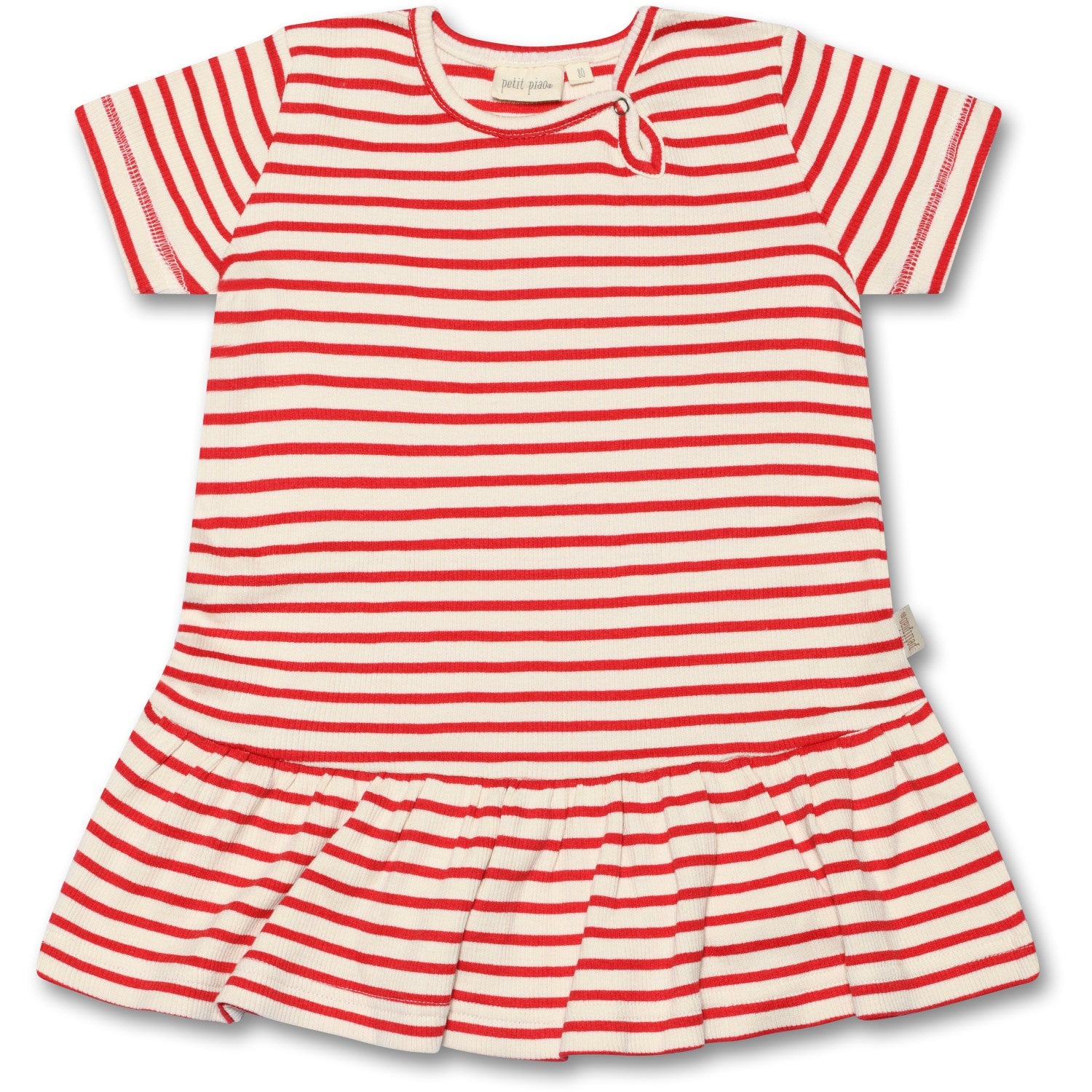 Petit Piao® Bright Red Dress Modal Striped