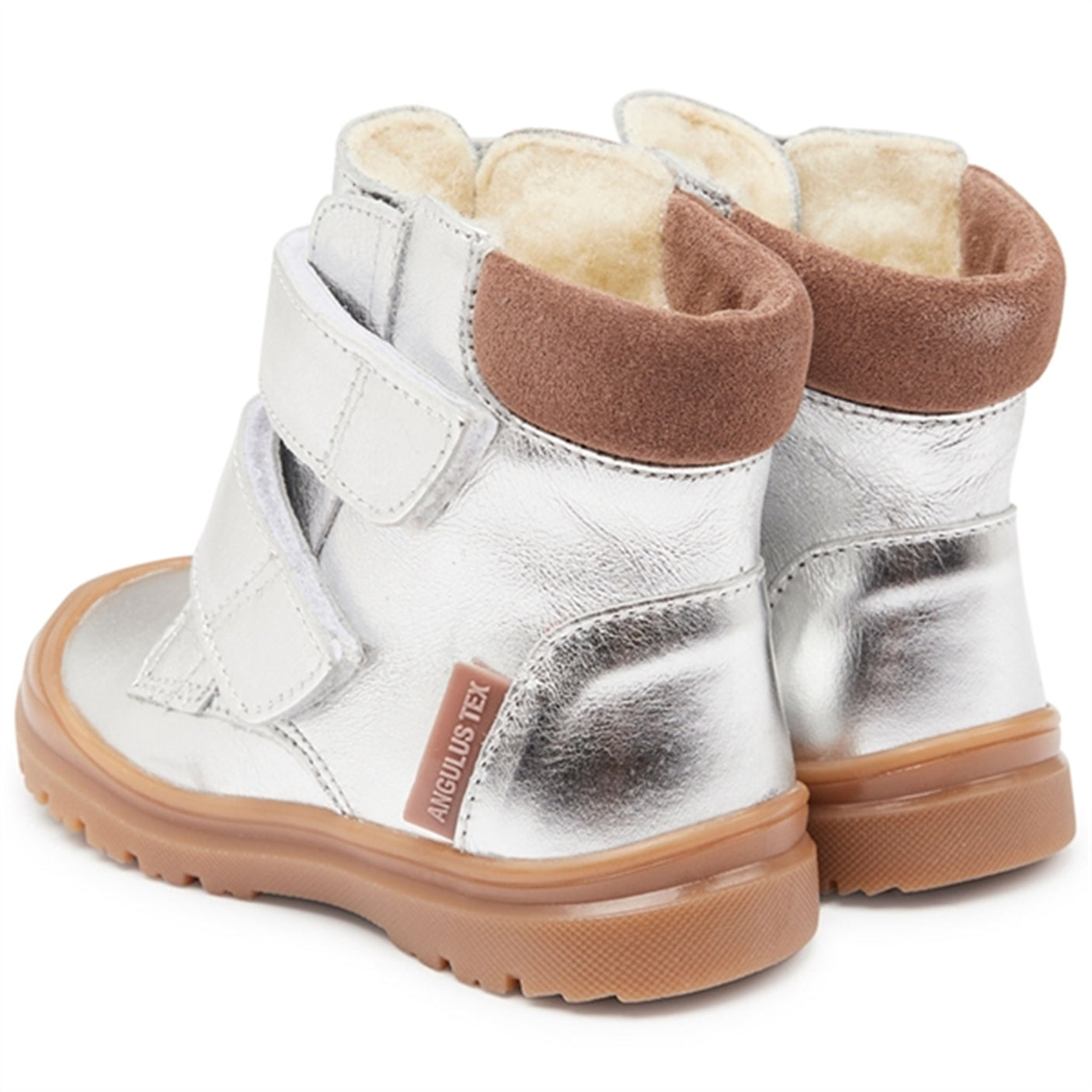 Angulus Starter Tex Boots With Velcro Silver/Pale Mauve