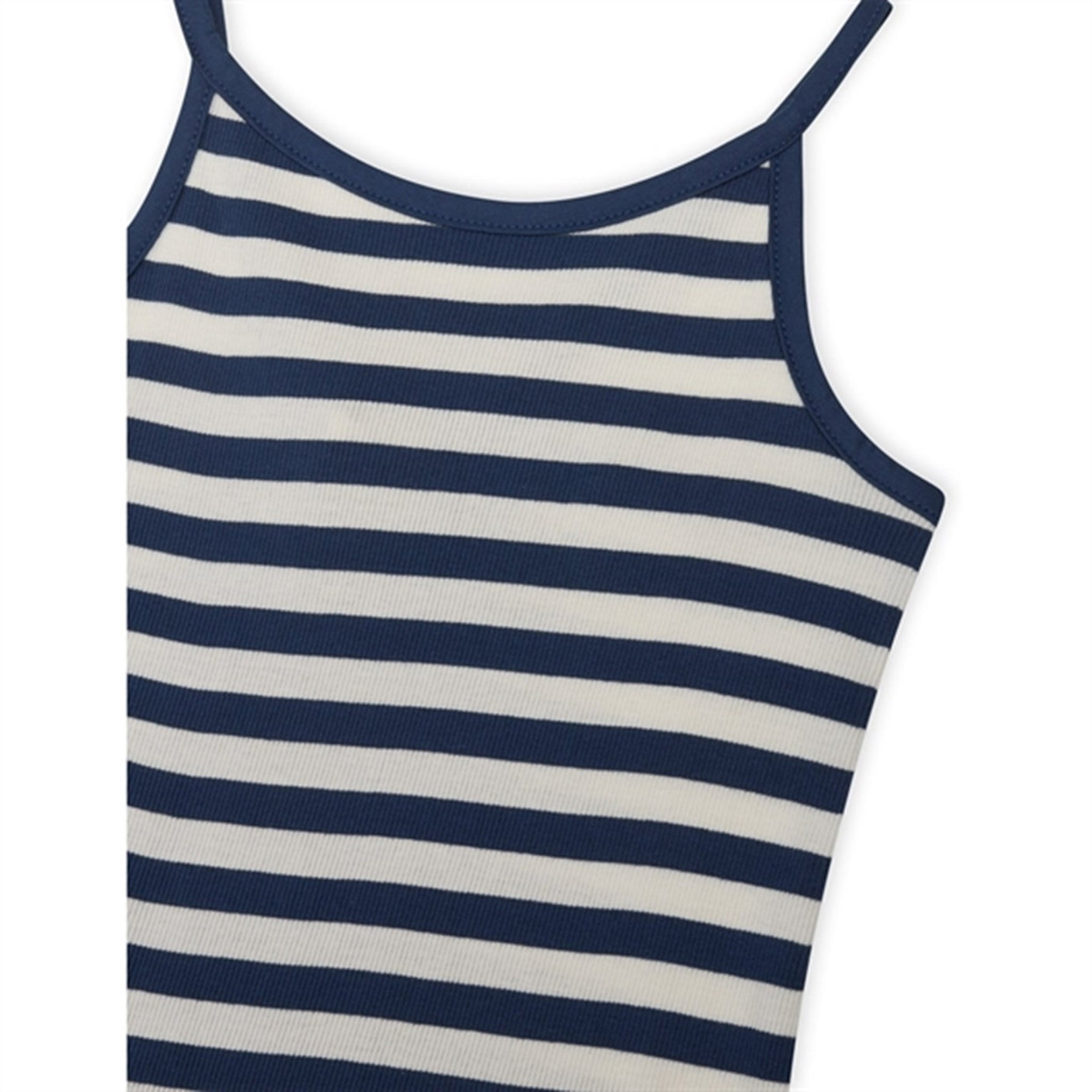 Mads Nørgaard 2x2 Cotton Stripe Trilina Top Estate Blue/Cloud Dancer