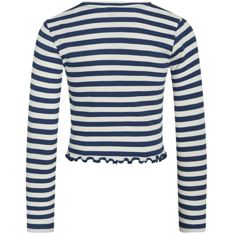 Mads Nørgaard 2x2 Cotton Stripe Tirina Blouse Estate Blue/Cloud Dancer