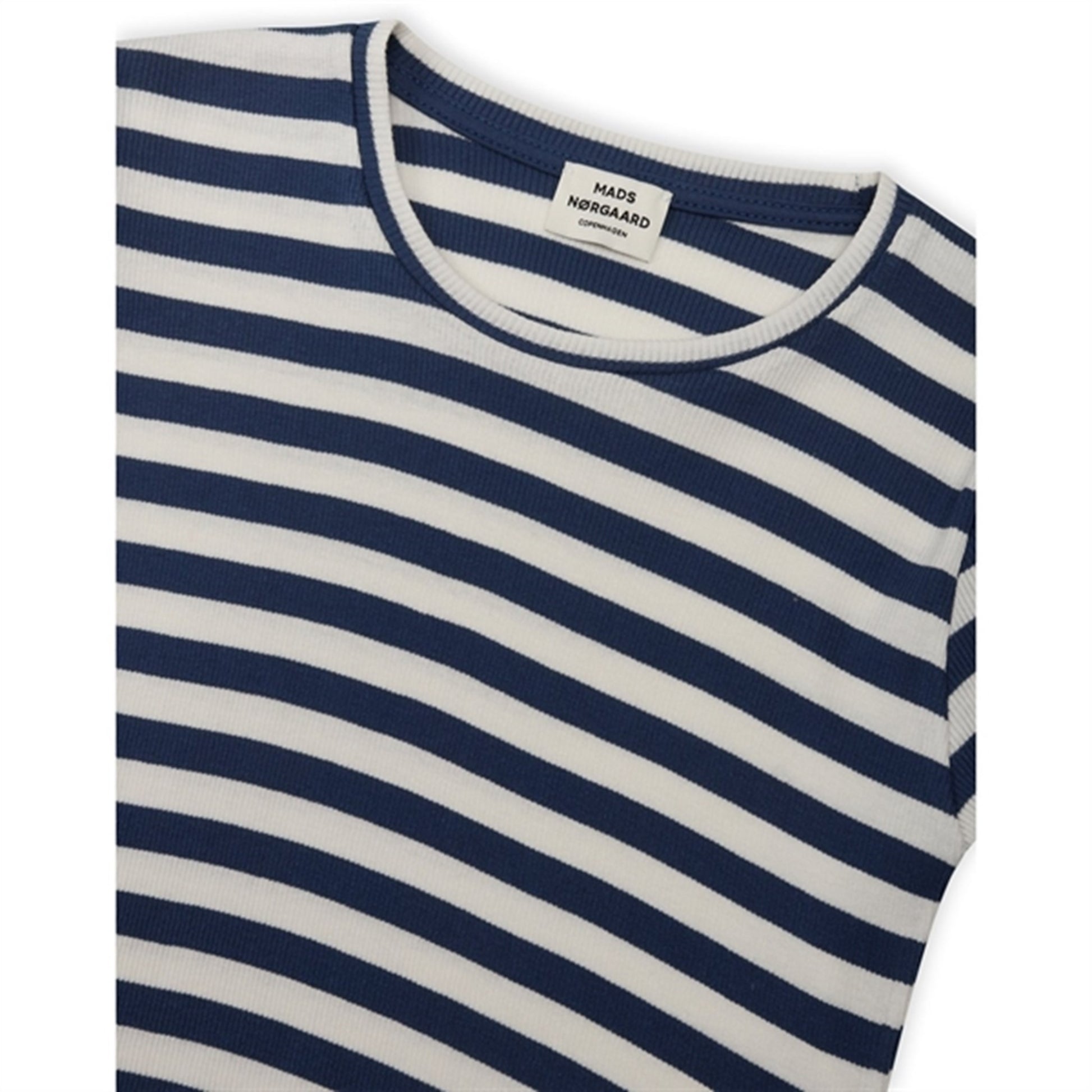 Mads Nørgaard 2x2 Cotton Stripe Tirina Blouse Estate Blue/Cloud Dancer