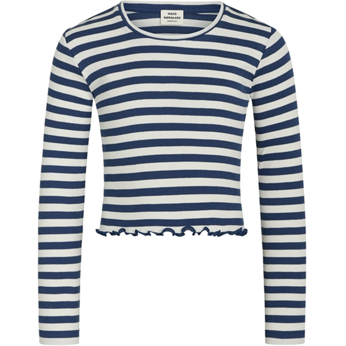 Mads Nørgaard 2x2 Cotton Stripe Tirina Blouse Estate Blue/Cloud Dancer