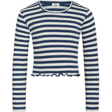 Mads Nørgaard 2x2 Cotton Stripe Tirina Blouse Estate Blue/Cloud Dancer