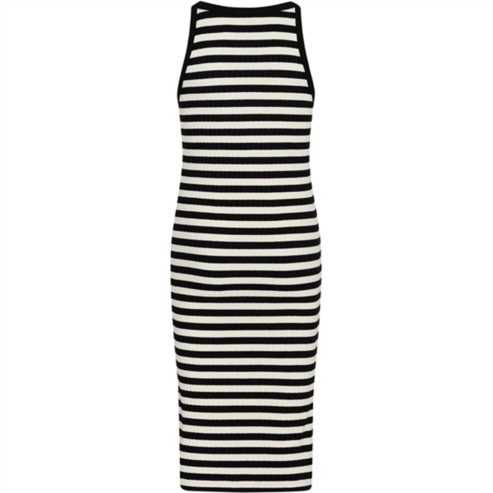 Mads Nørgaard 5x5 Classic Stripe Carnile Dress Black/Vanilla Ice