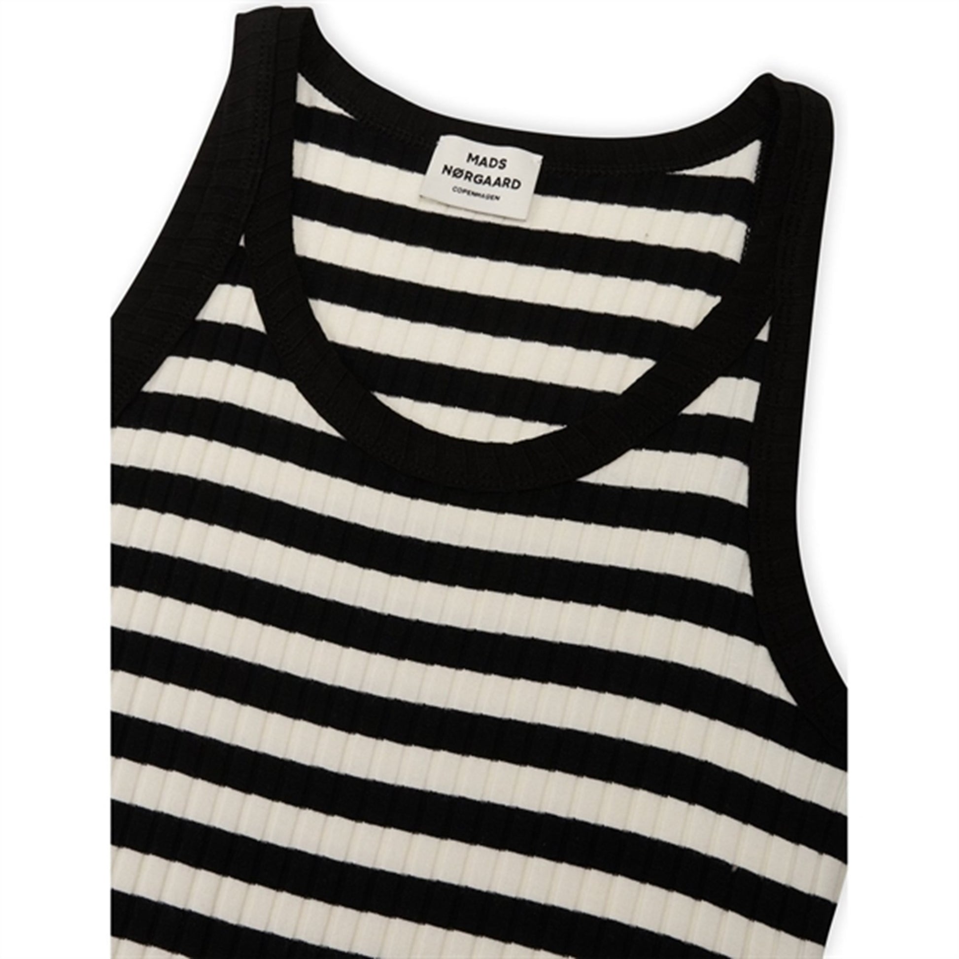 Mads Nørgaard 5x5 Classic Stripe Carnile Dress Black/Vanilla Ice