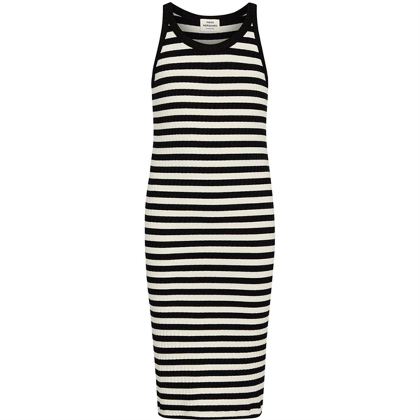 Mads Nørgaard 5x5 Classic Stripe Carnile Dress Black/Vanilla Ice