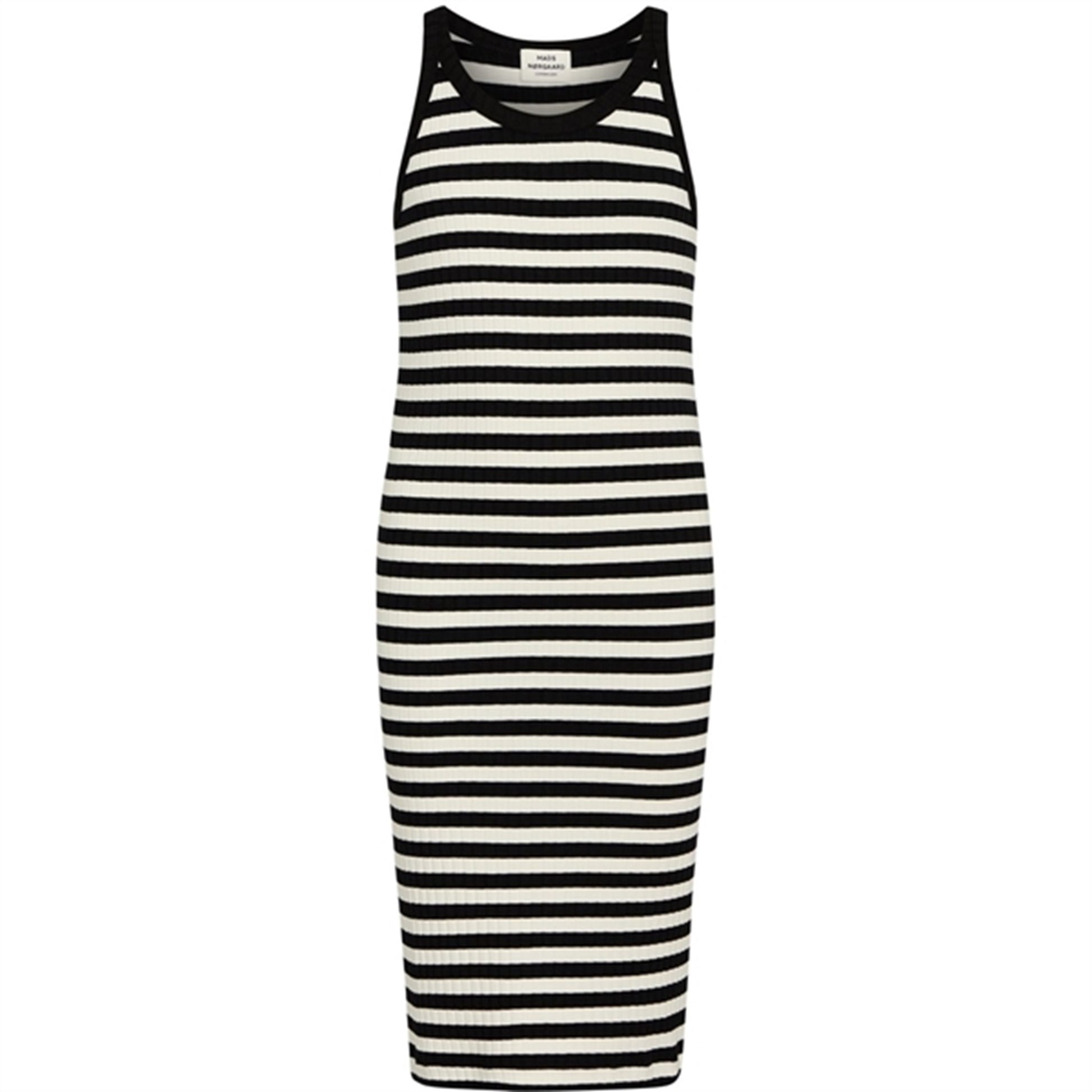 Mads Nørgaard 5x5 Classic Stripe Carnile Dress Black/Vanilla Ice