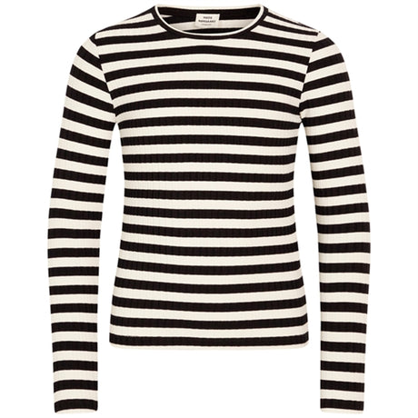 Mads Nørgaard 5x5 Classic Stripe Talika Blouse Black/Vanilla Ice