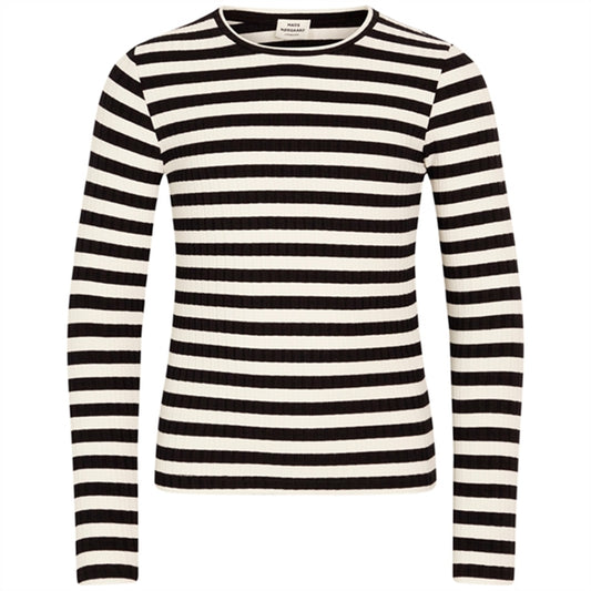 Mads Nørgaard 5x5 Classic Stripe Talika Blouse Black/Vanilla Ice