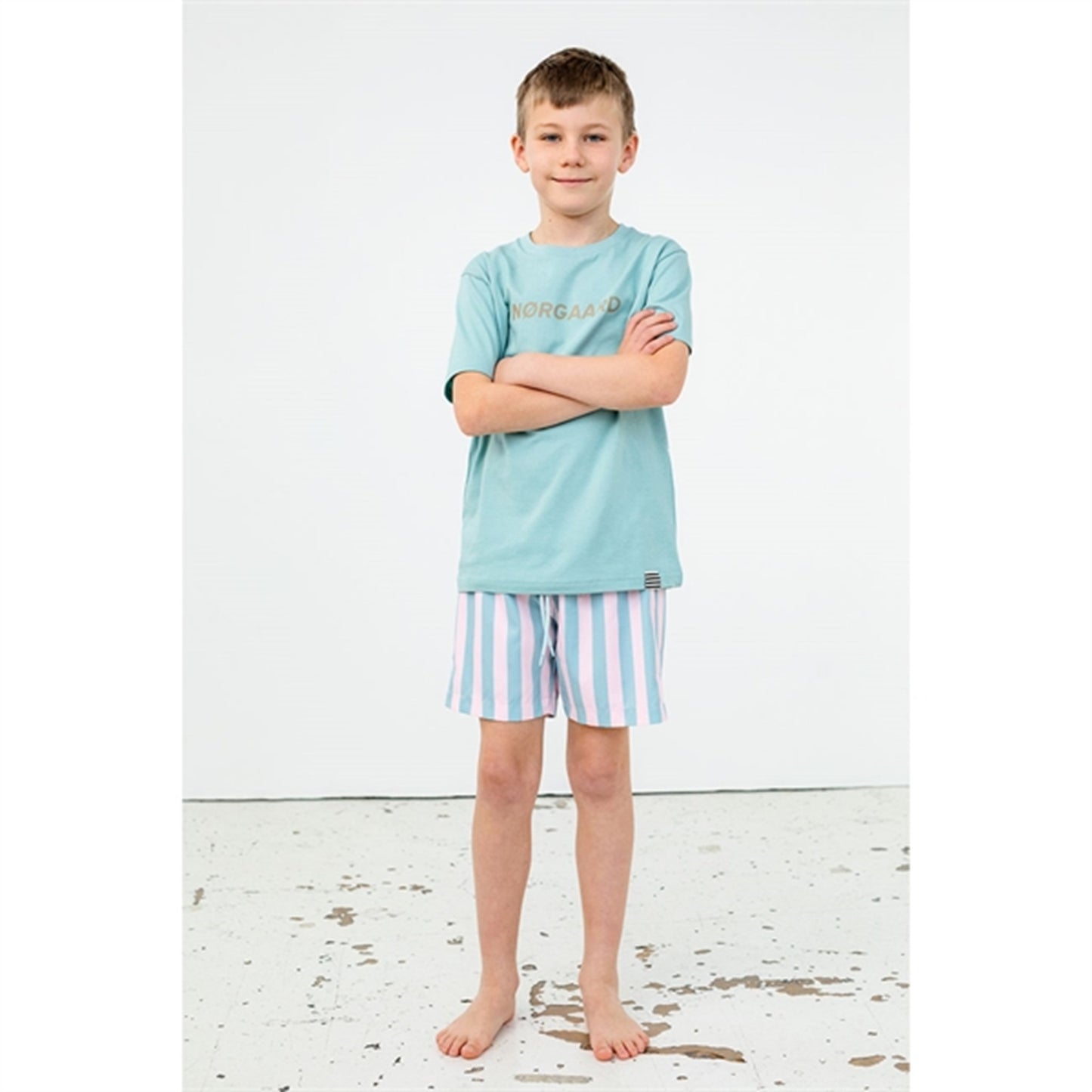 Mads Nørgaard Sea Sandrino Stripe Shorts Dewkist/Blushing Bride