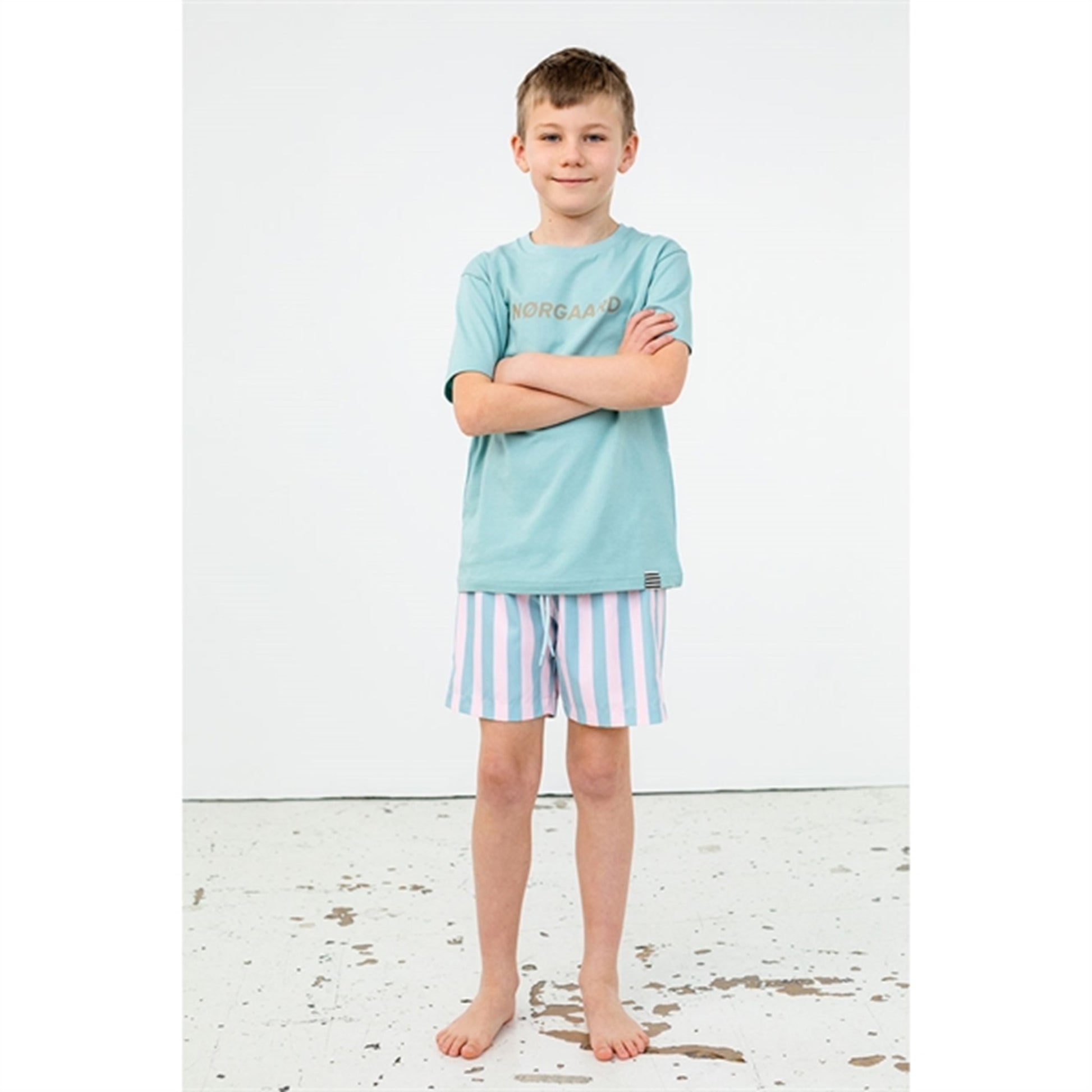 Mads Nørgaard Sea Sandrino Stripe Shorts Dewkist/Blushing Bride
