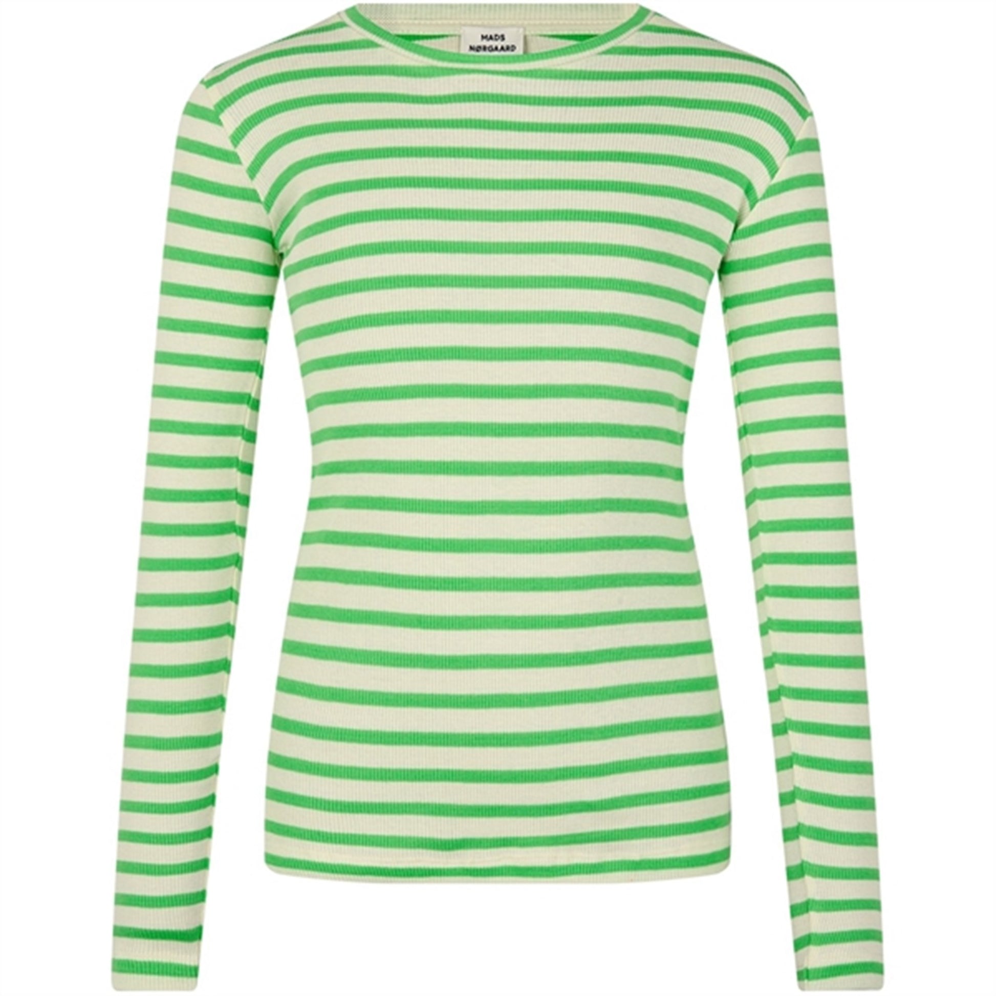 Mads Nørgaard 2x2 Cotton Stripe Talino Blouse Stripe/Poison Green