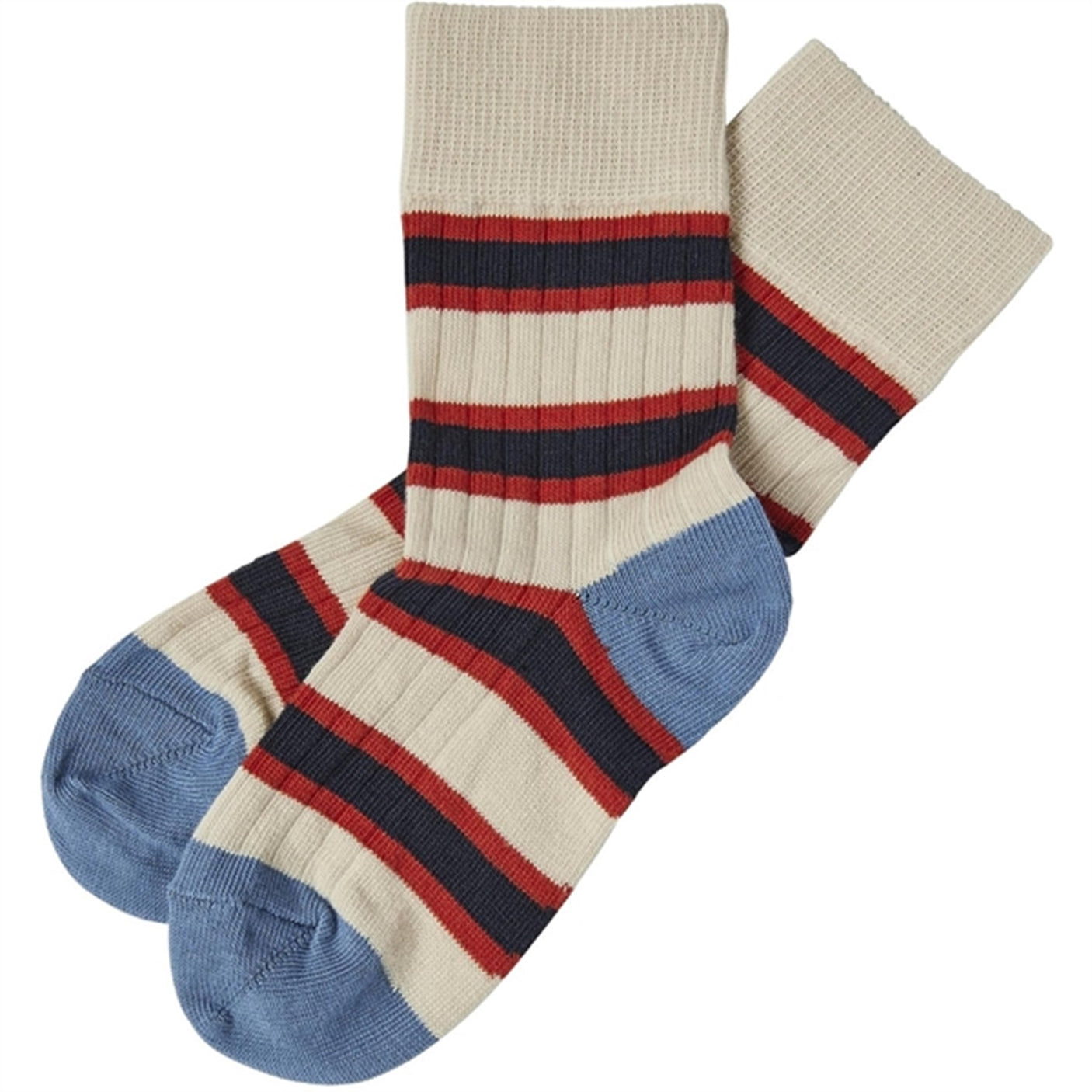FUB Azure/Crimson Red 2-pack Two Tone Striped Socks
