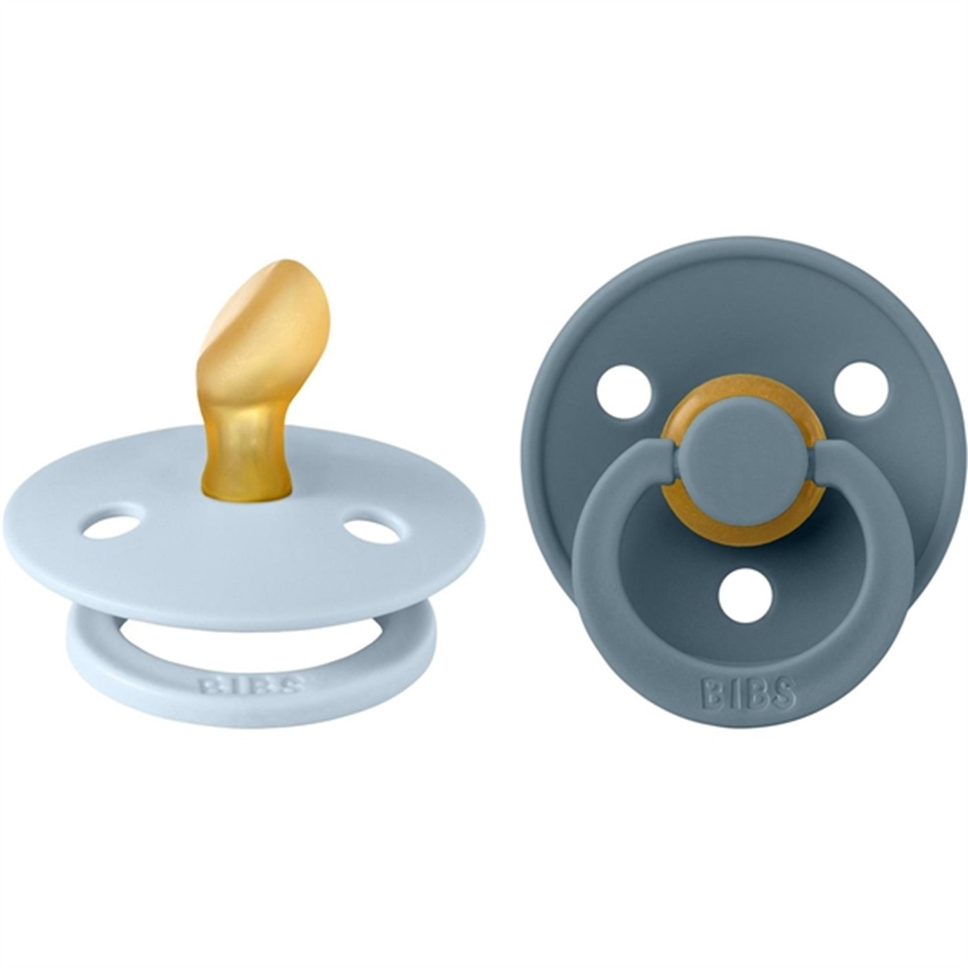 Bibs Colour Latex Anatomical Pacifier 2-pack Baby Blue/Petrol