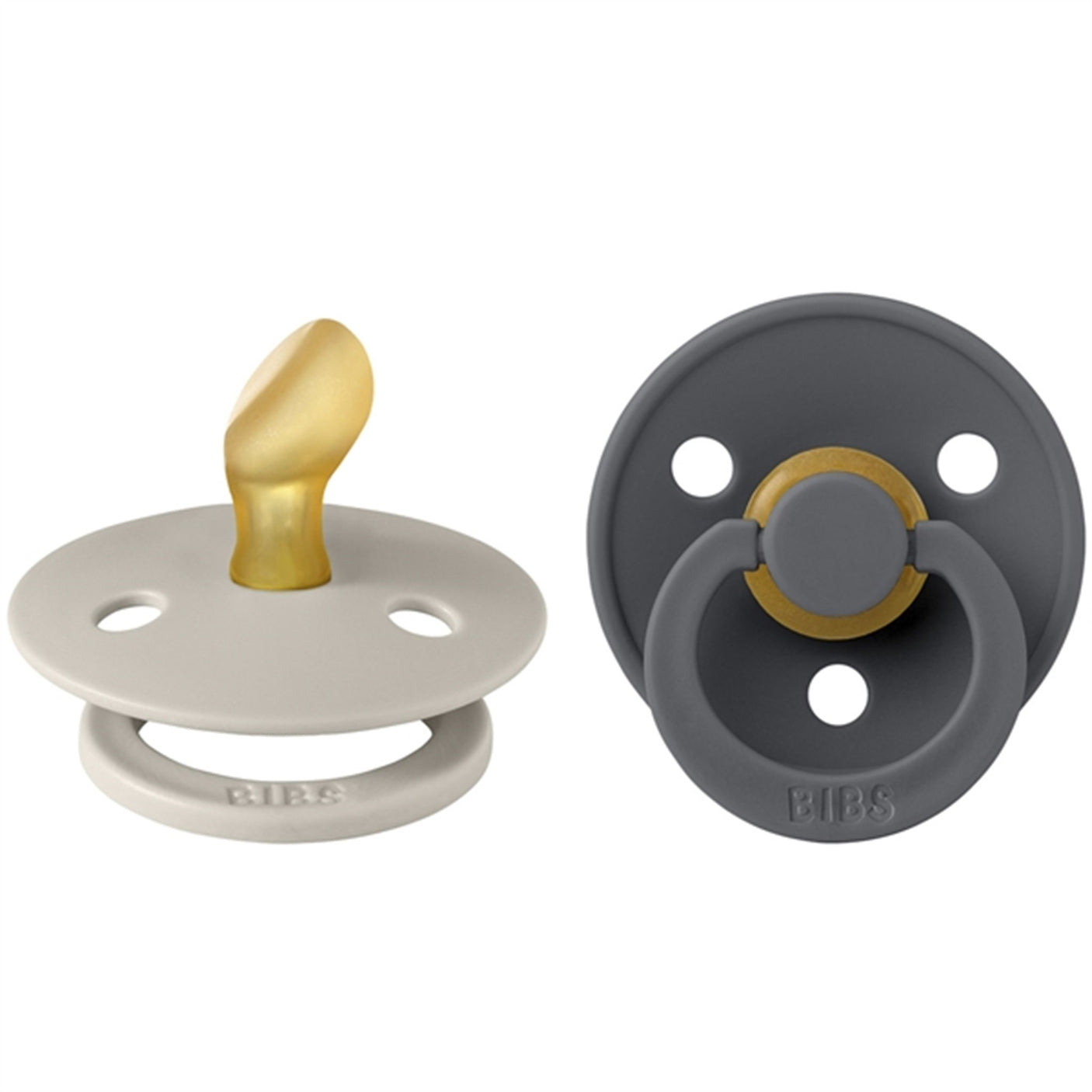 Bibs Colour Latex Anatomical Pacifier 2-pack Sand/Iron