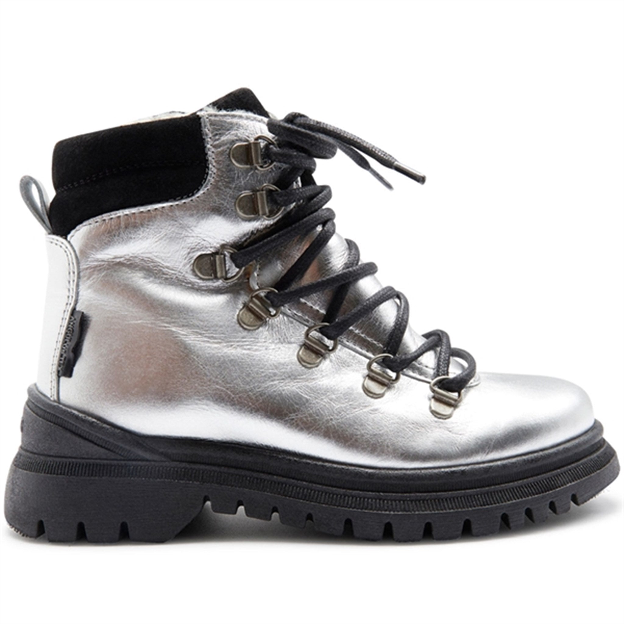 Angulus Tex Lace Boots With Zipper Silver/Black 6