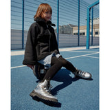 Angulus Tex Lace Boots With Zipper Silver/Black