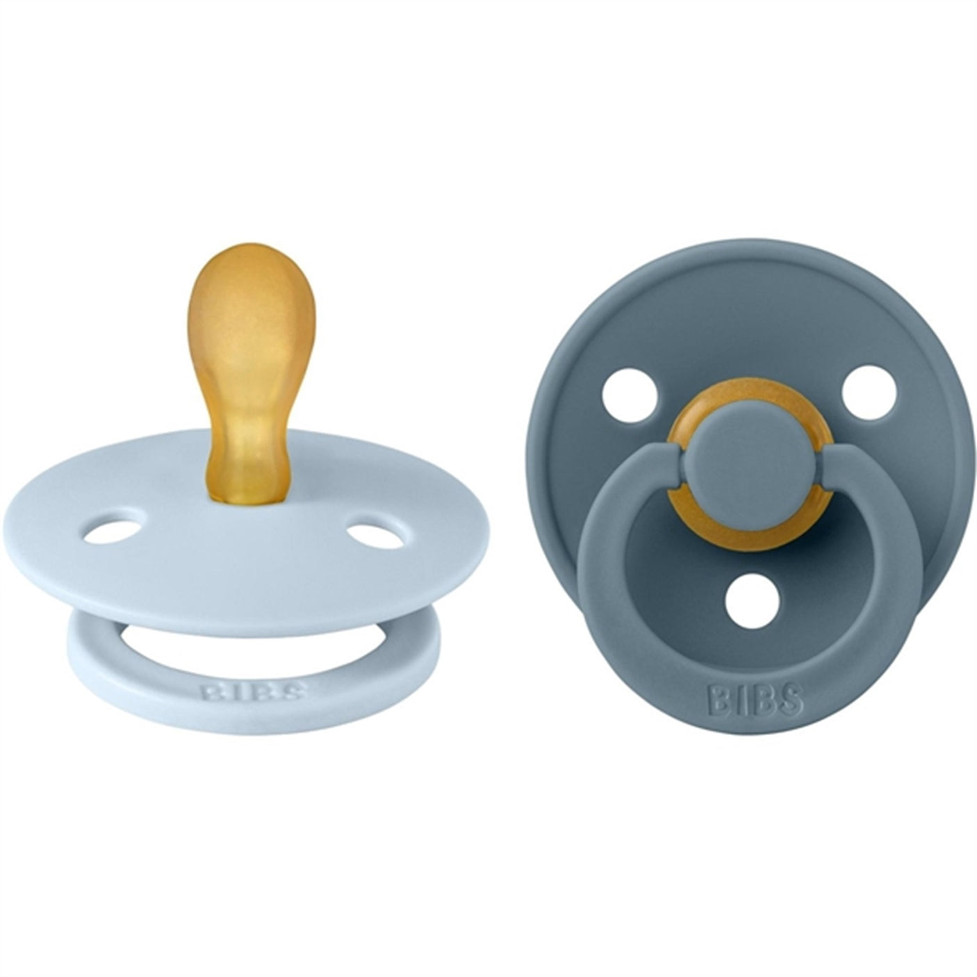 Bibs Colour Latex Symmetrical Pacifier 2-pack Baby Blue/Petrol