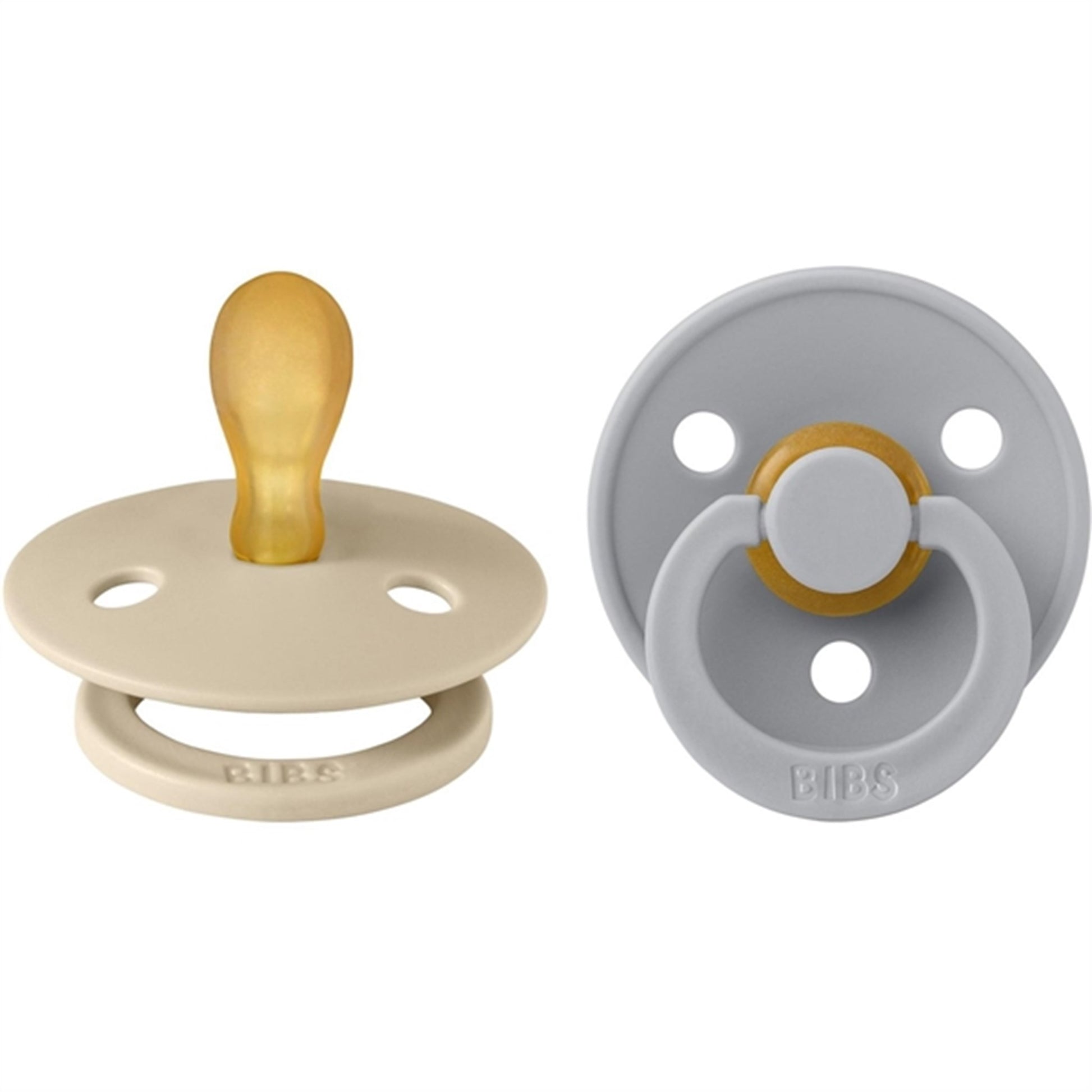 Bibs Colour Latex Symmetrical Pacifier 2-pack Vanilla/Cloud