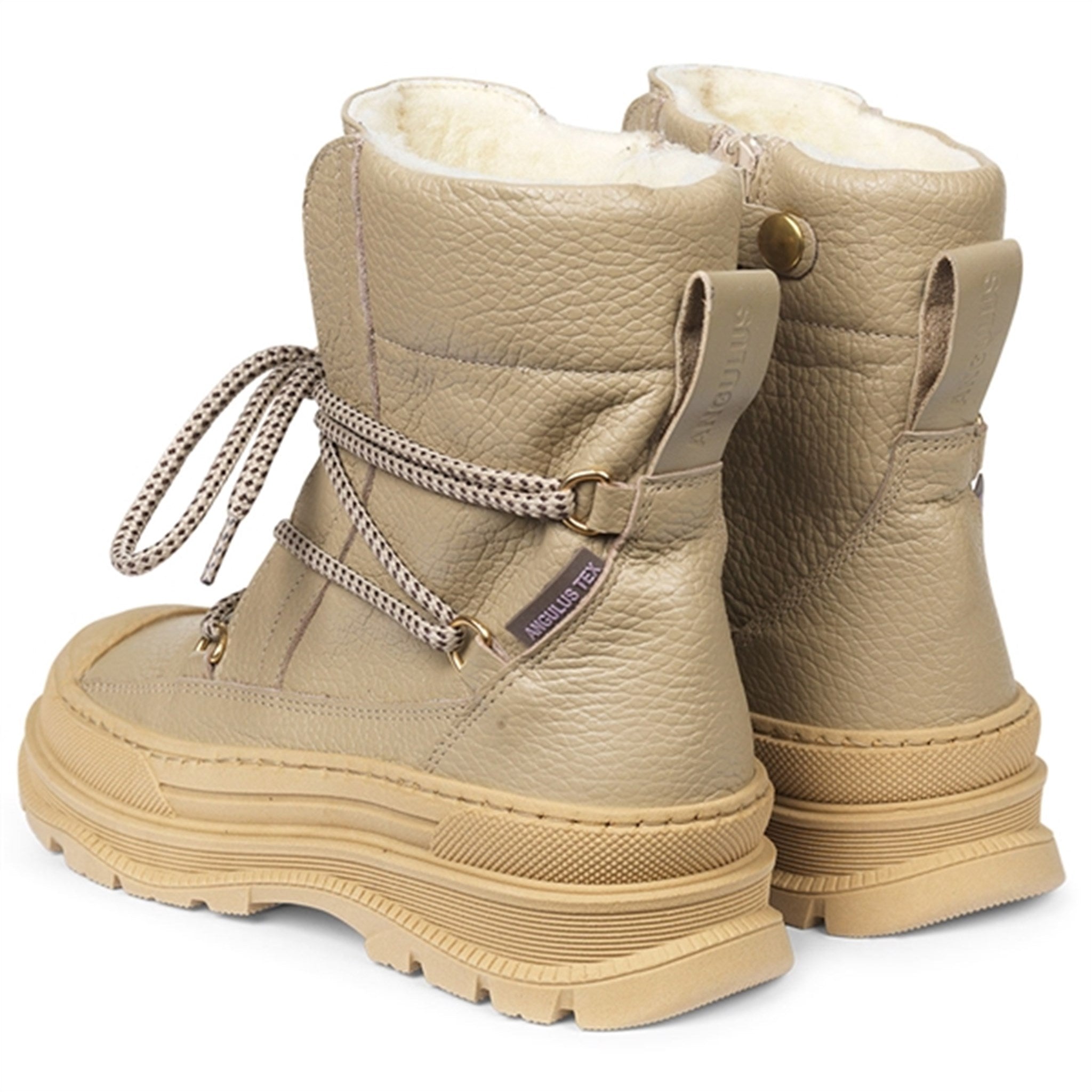 Angulus Tex-Boots With Ties and Zipper Sand 4
