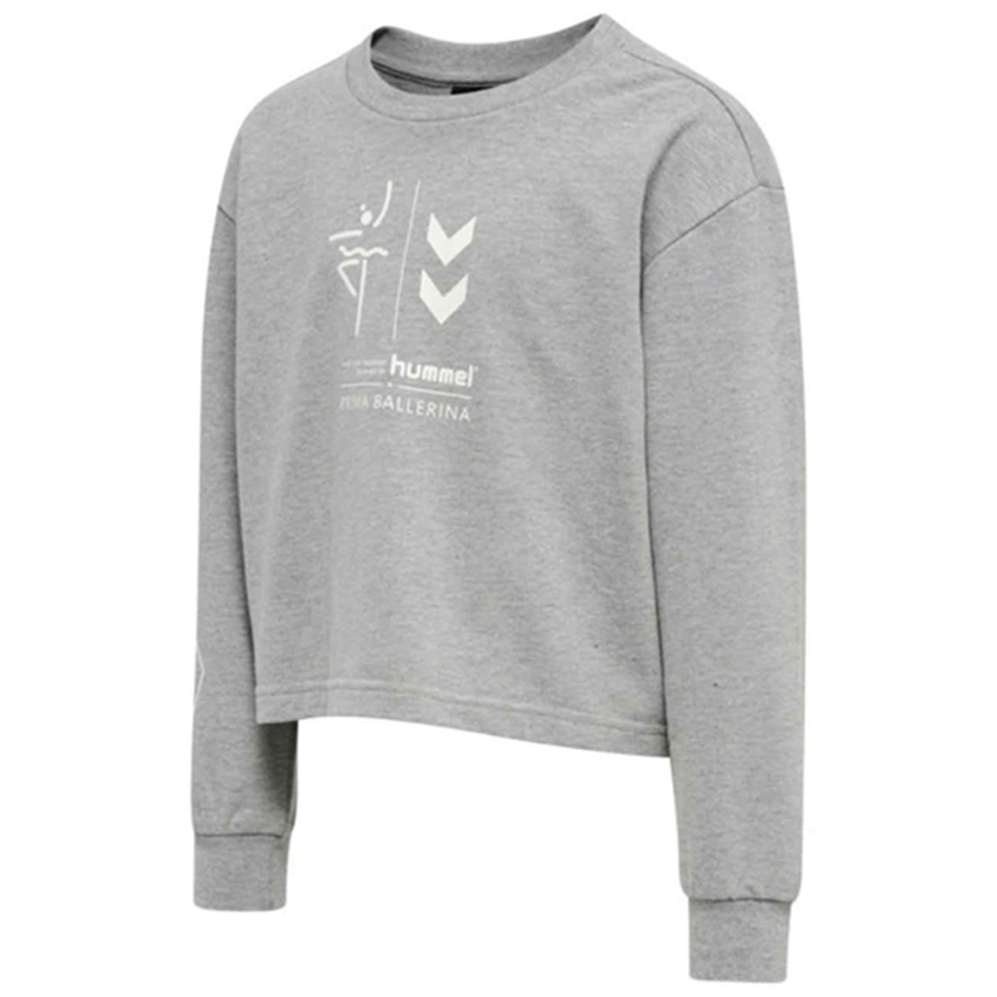 Hummel Prima Grey Melange Bee Cropped Sweatshirt
